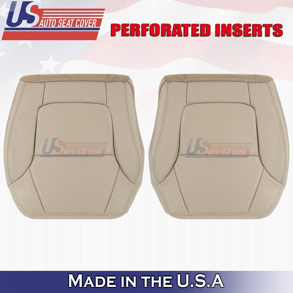 2001 to 2003 For Acura CL Type-S Front Set Top&Bottom Leather Perf Cover Tan