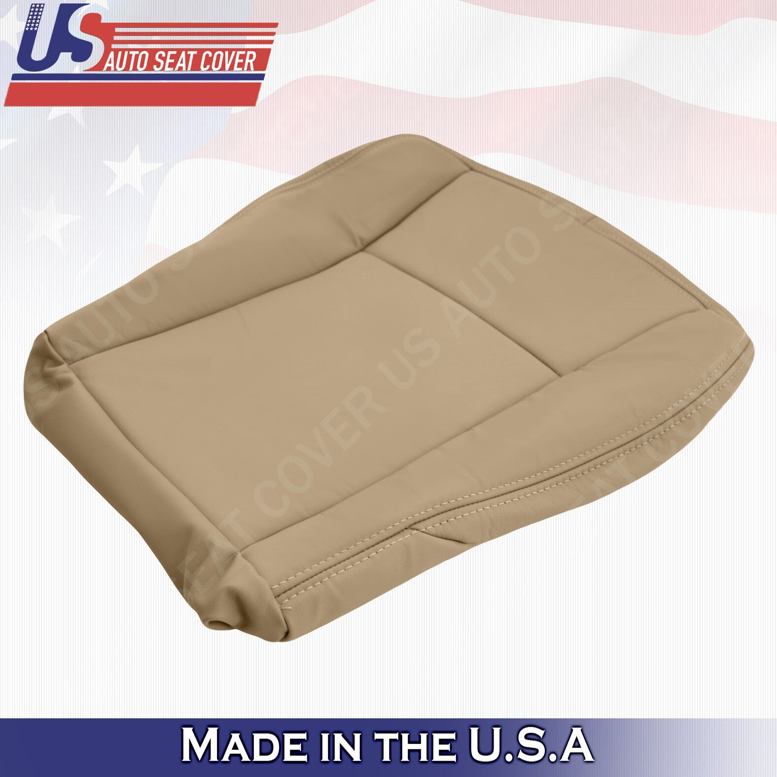 2003 to 2007 Fits Cadillac CTS Passenger Bottom Leather Seat Cover Tan
