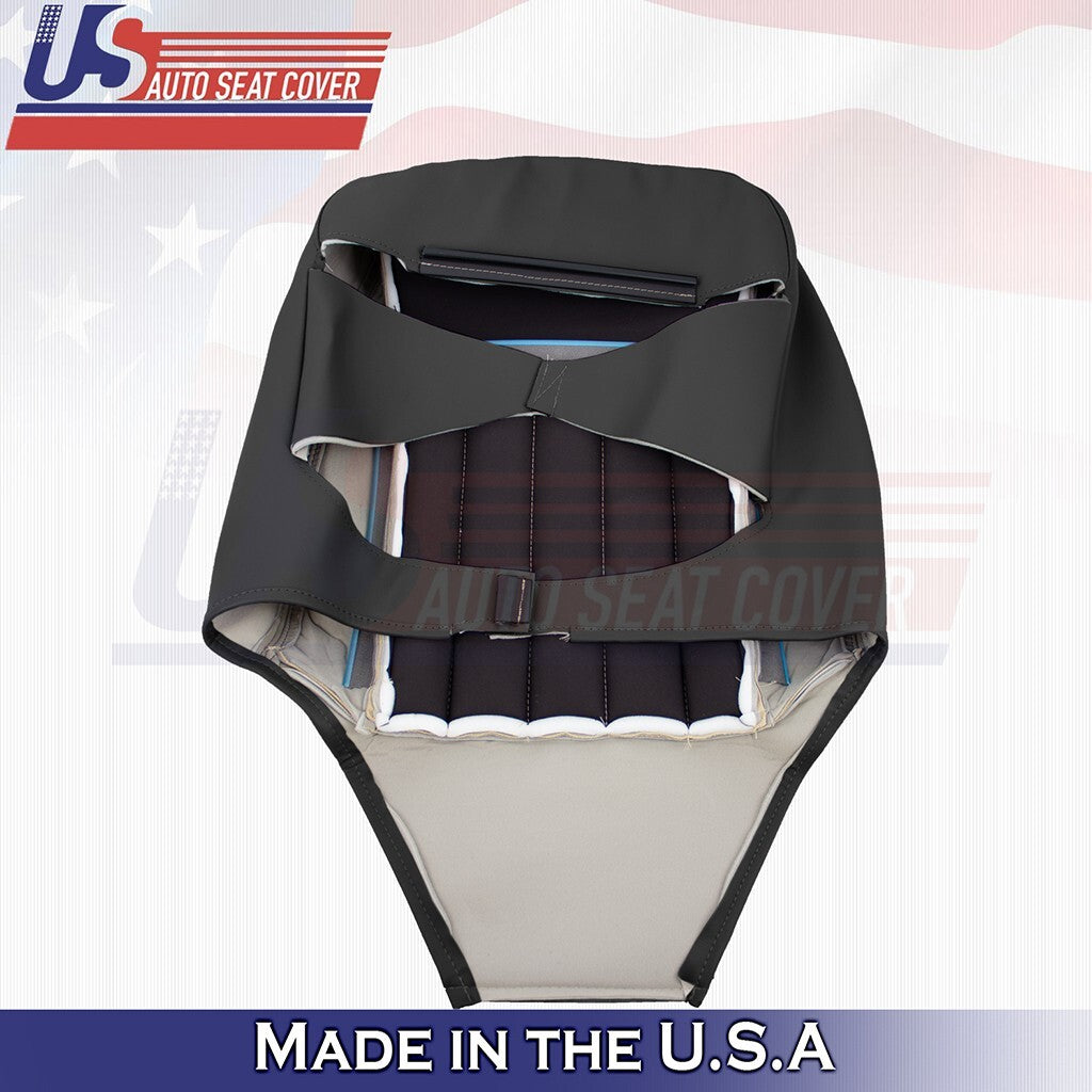 2003 to 2005 Fits Lincoln Town Car Driver Bottom & Top Leather Seat Cover Black