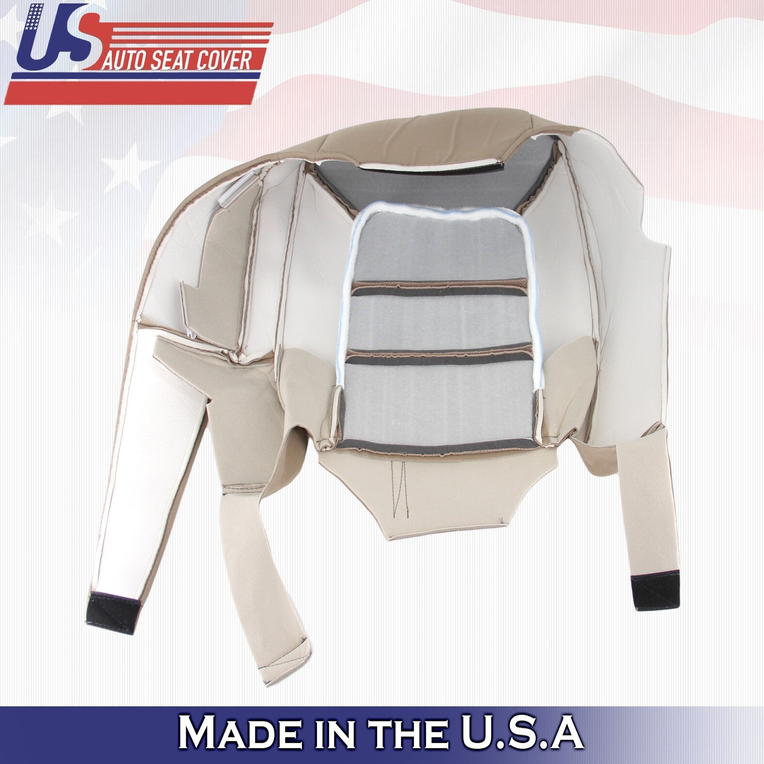 2003 2004 For Ford Expedition XLT Front Driver Side Bottom Cloth Seat Cover Tan