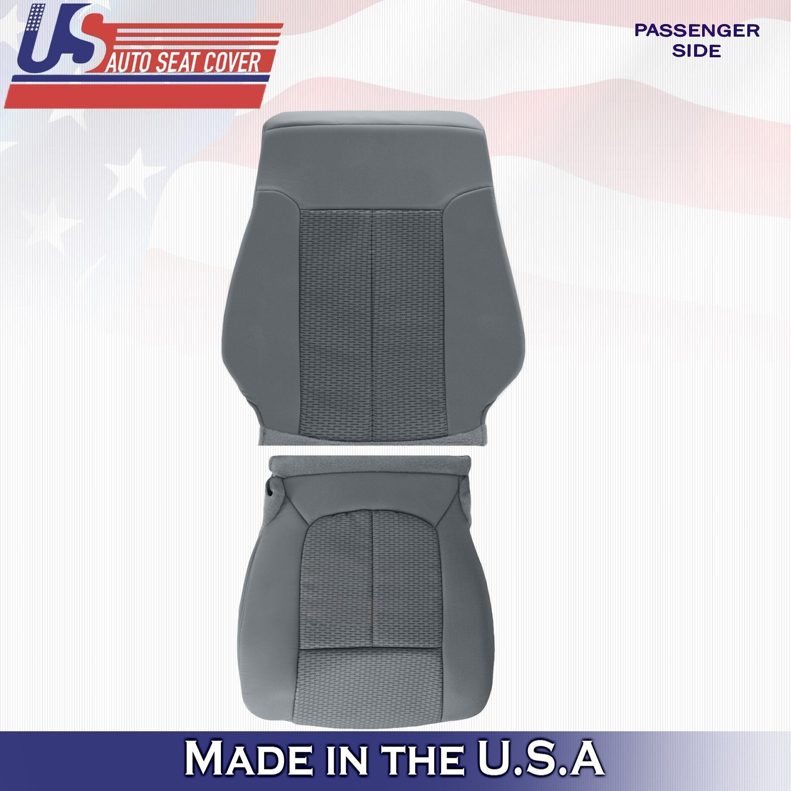 2011 2012 2013 For Ford F250 F350 XLT Passenger Top & Bottom Cloth Covers Gray