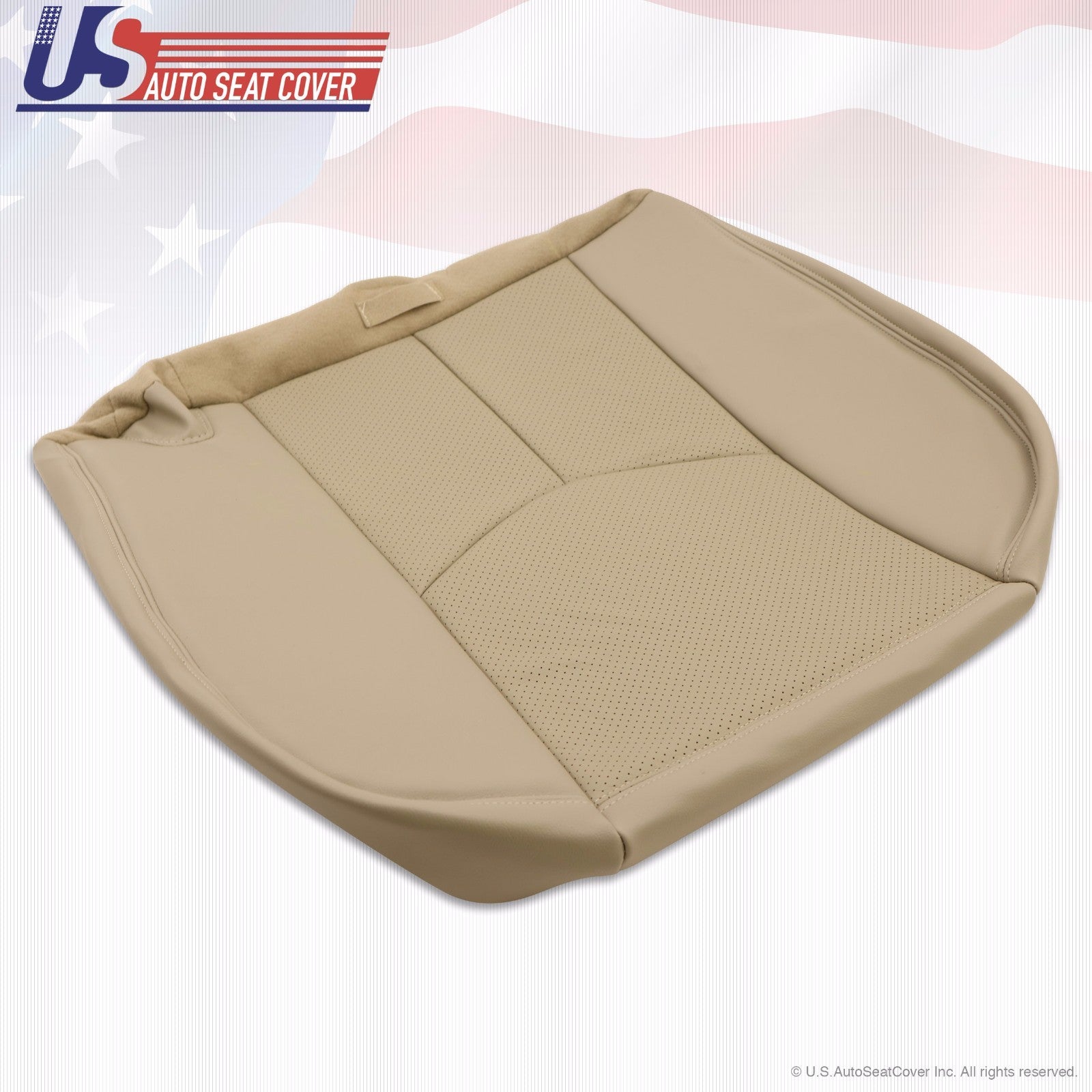 2004 Cadillac Escalade 2nd Row Driver Bottom Perforated Leather Seat Cover Tan
