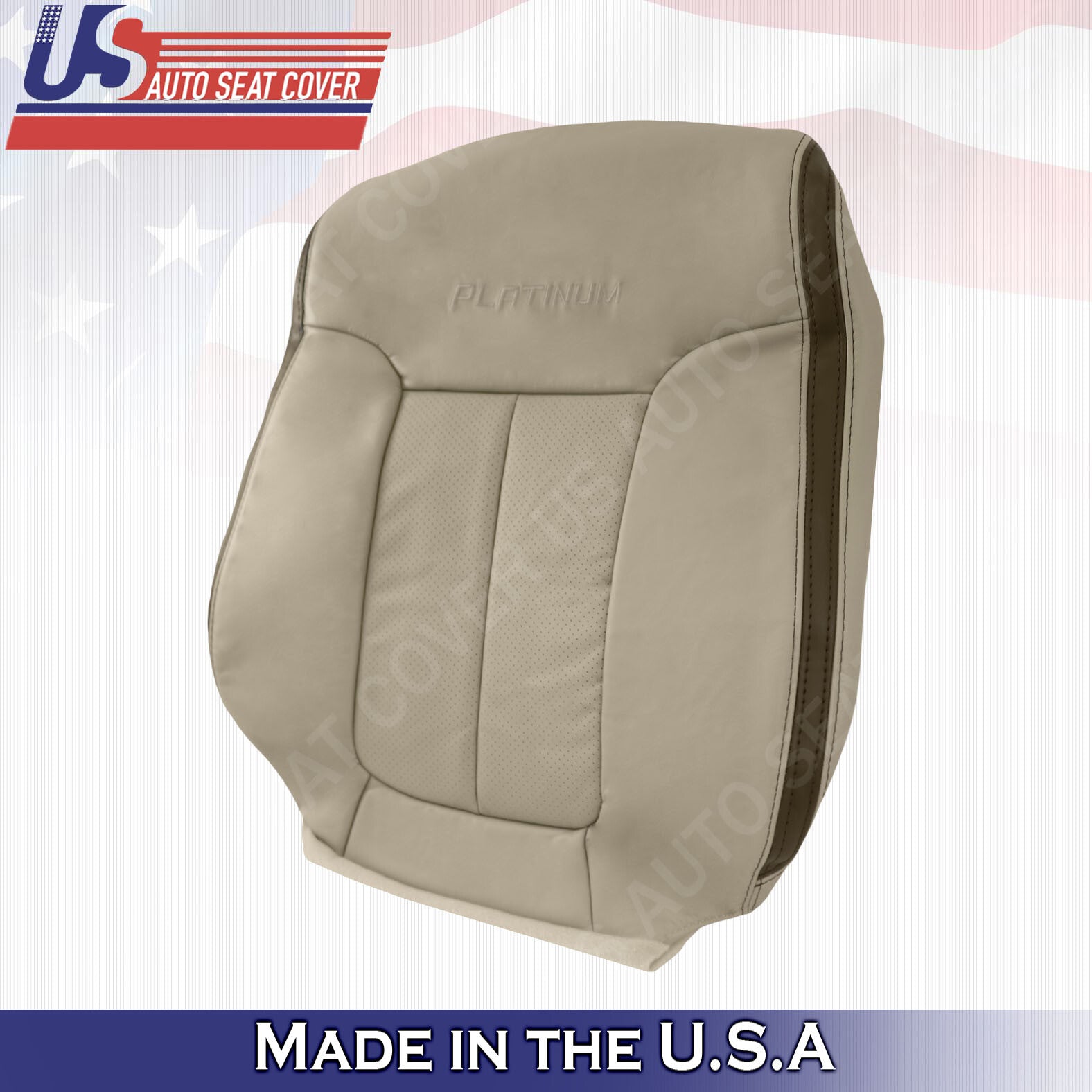 Driver- Passenger Top Perf. Leather Seat Cover Gray 2009 2010 Ford F150 Platinum