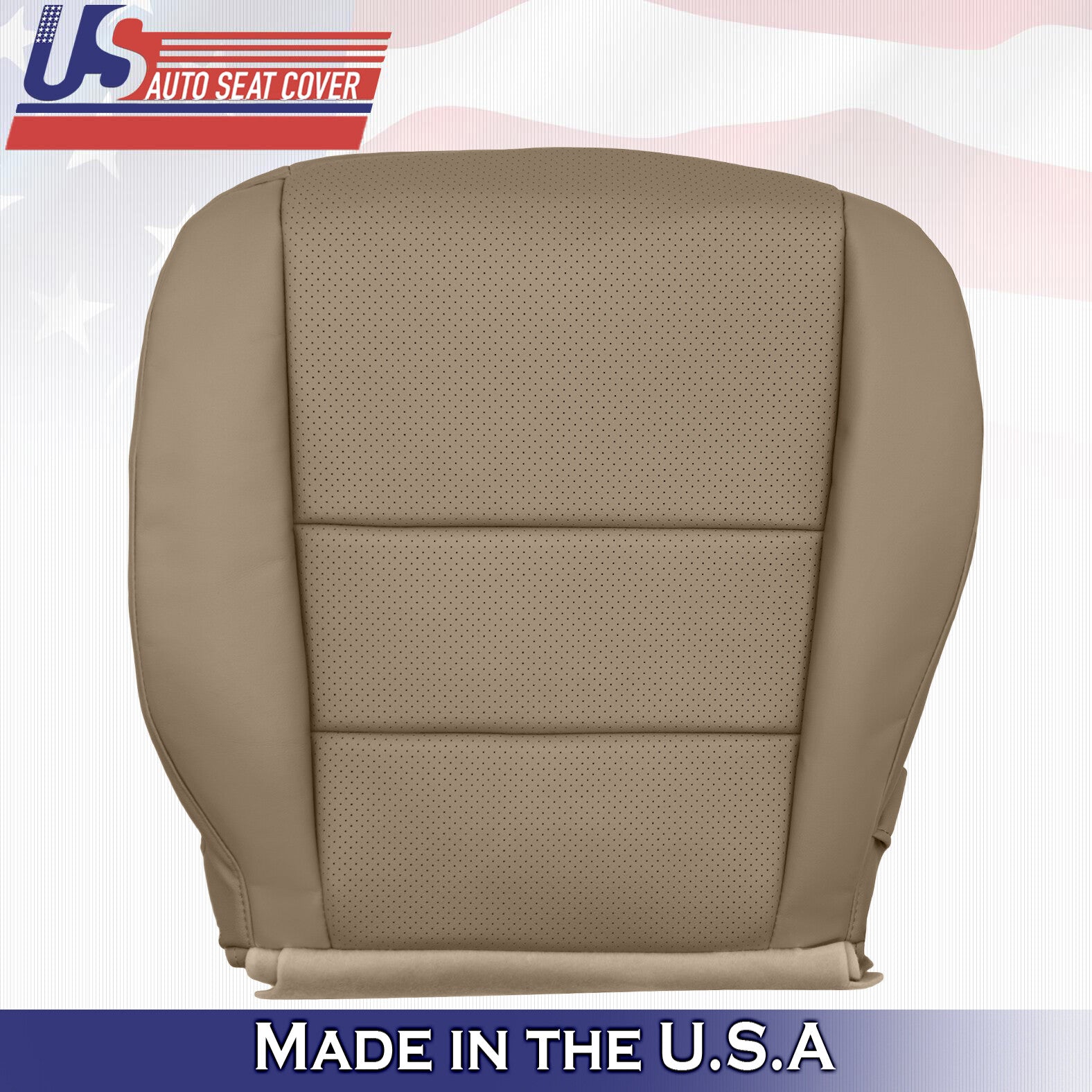 Fits 2005 2006 2007 2008 Acura RL Front Top & Bottom Leather Seat Cover Tan