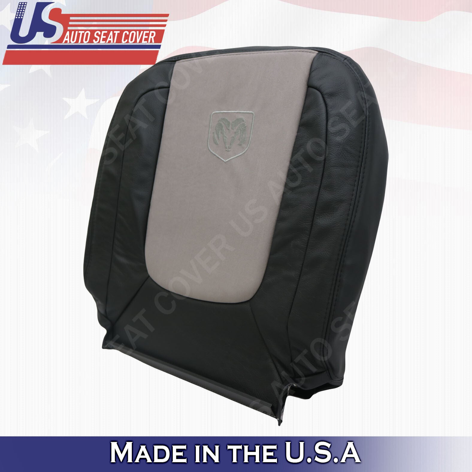 2004 2005 For Dodge Ram Laramie Driver Side Top Leather Seat Cover Dark Gray