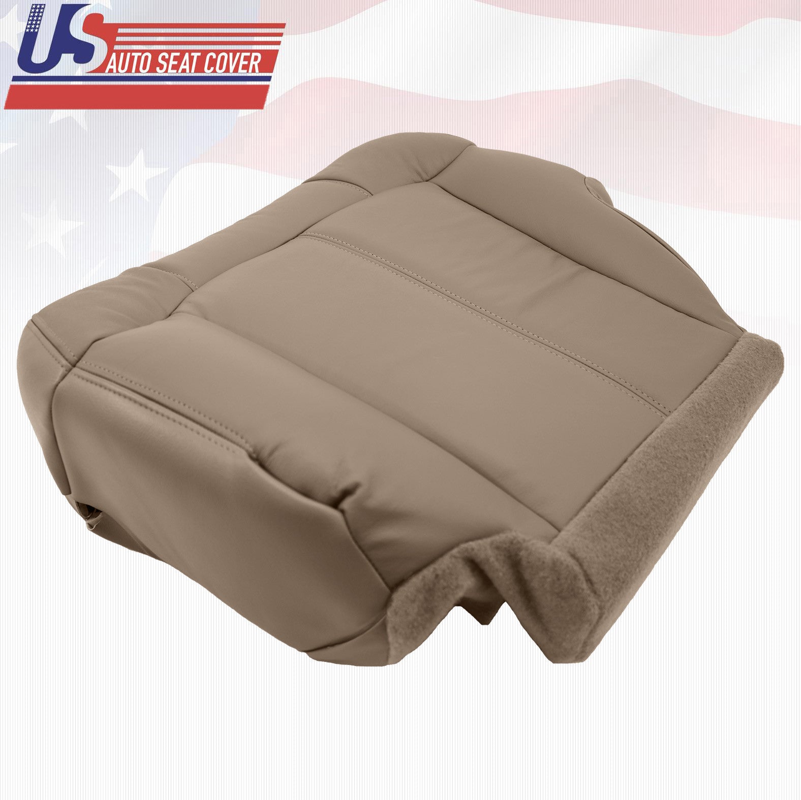 2001 2002 Chevy Silverado 3500 Driver & Passenger Bottom Vinyl Seat Covers Tan