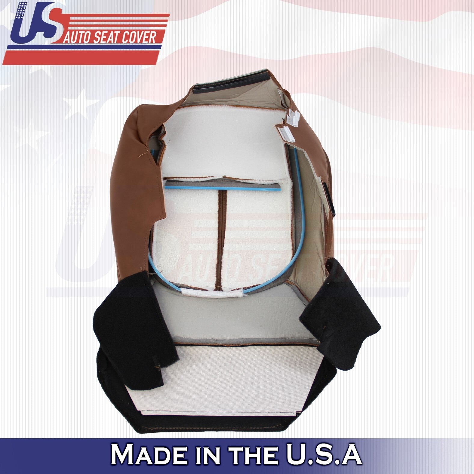2013 to 2016 For Ford F450 F550 Platinum 2 Top & 2 Bottom Leather Covers Brown