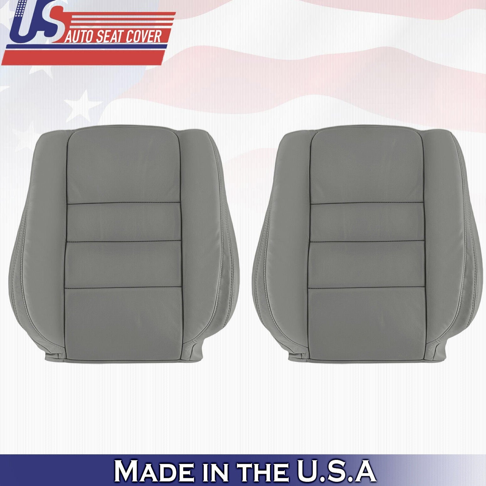 2010 2011 2012 For Honda Accord Driver & Passenger Top Leather Seat Covers Gray