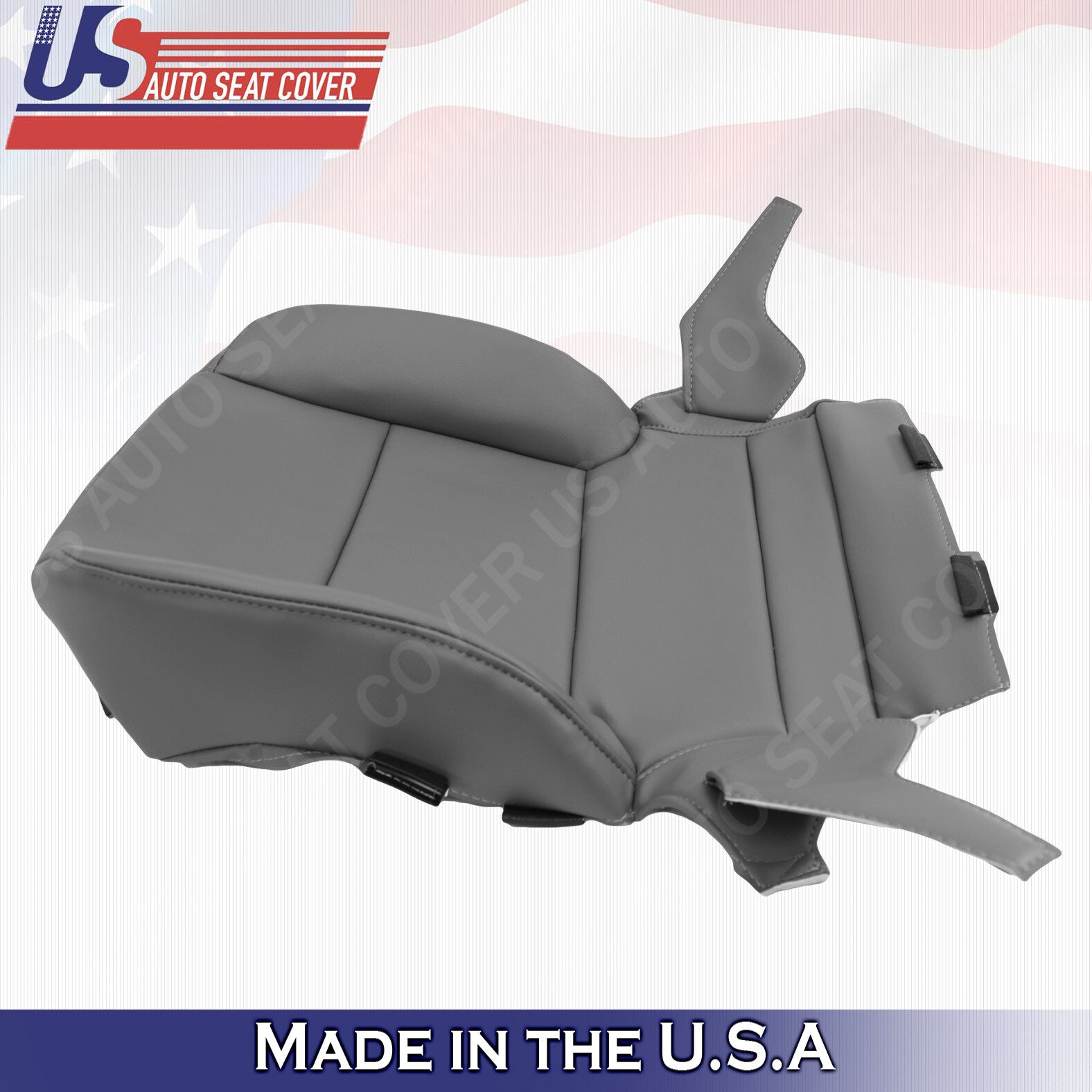 2014 to 2019 Fits Chevy Silverado WT Passenger Bottom Vinyl Seat Cover Gray