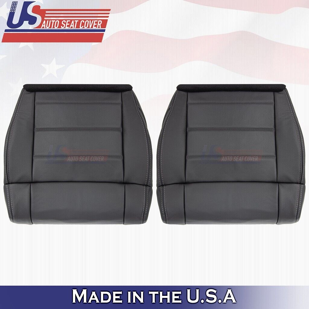 2008 to 2012 Fits Jeep Wrangler Driver& Passenger Bottoms Leather Cover Black