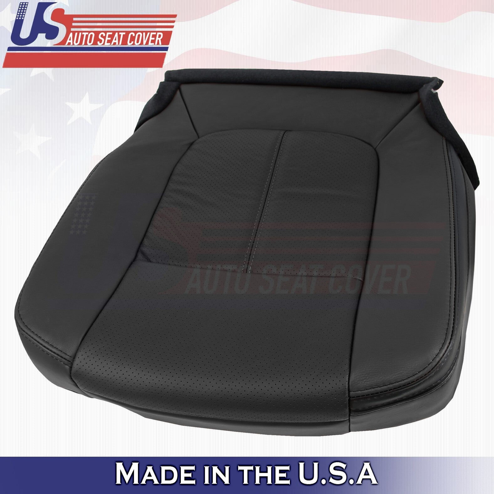 2013 to 2016 For Ford F250 F350 Platinum Passenger Bottom Leather Seat Cover BLK