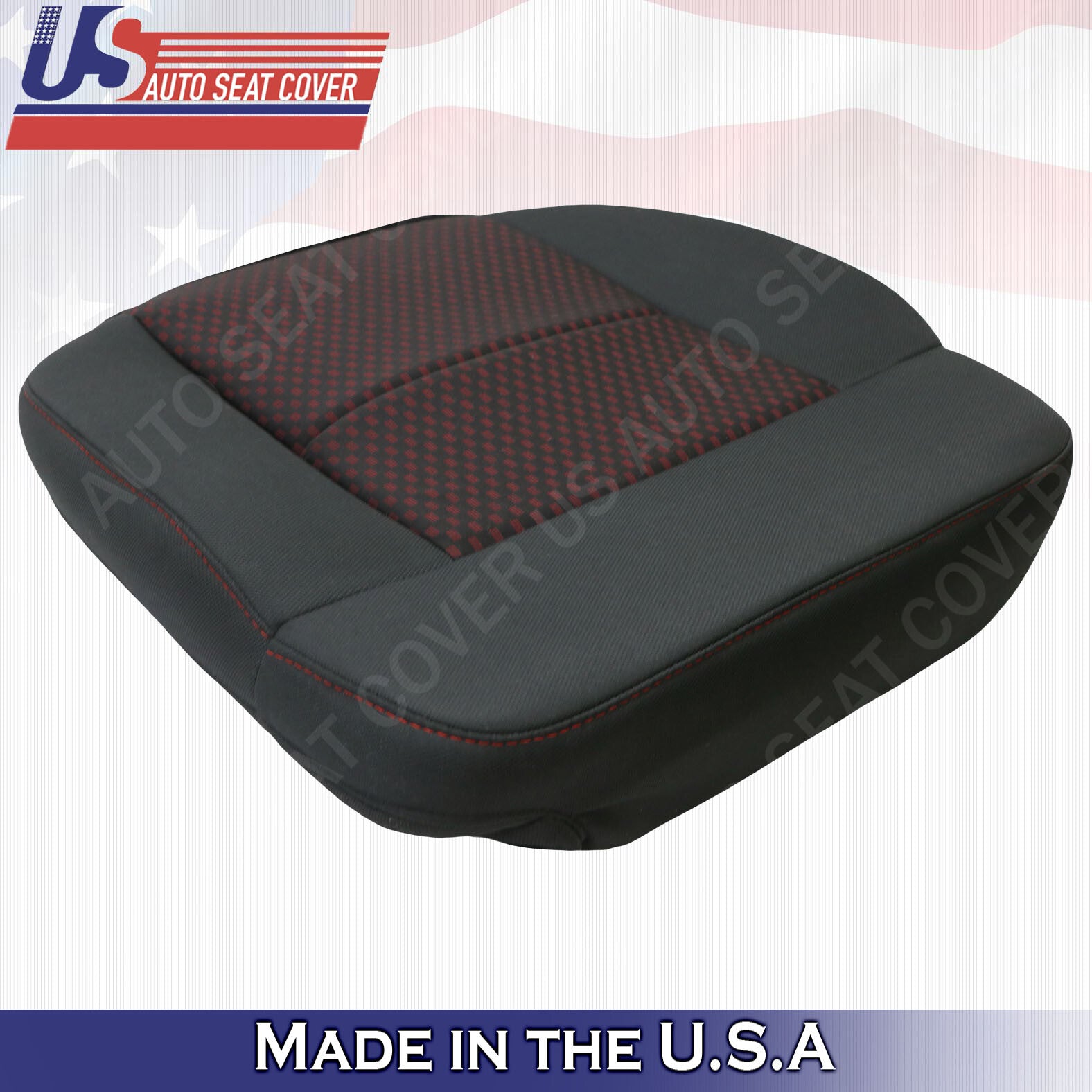 2007 2008 Ford F150 STX Sport PASSENGER Bottom Cloth Seat Cover 2tone Black Red