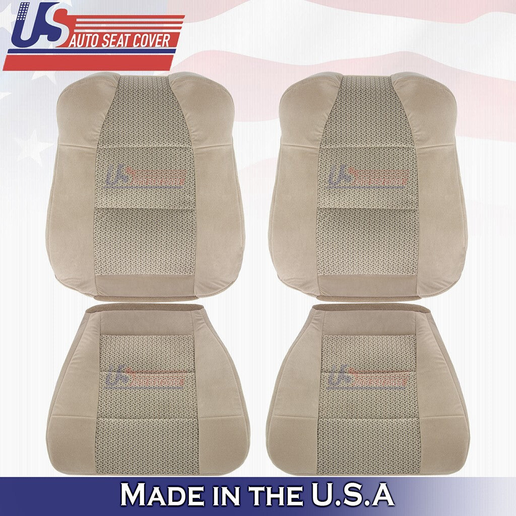 2003 Fits Ford F-150 Extended Cab Front Set Tops & Bottoms Cloth Covers Tan