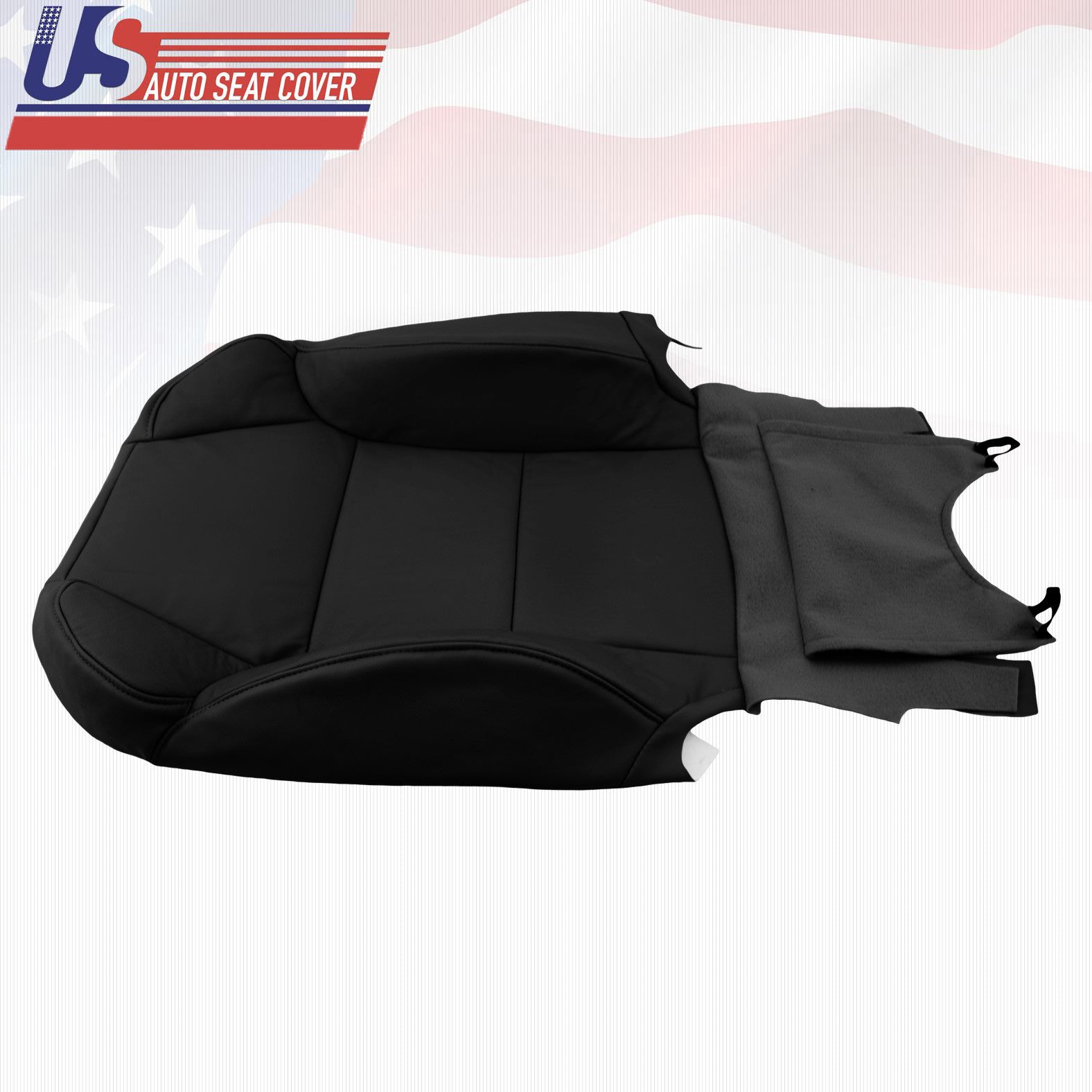 For 2007 2008 Acura MDX Driver Top & Bottom Genuine Leather Seat Cover Black
