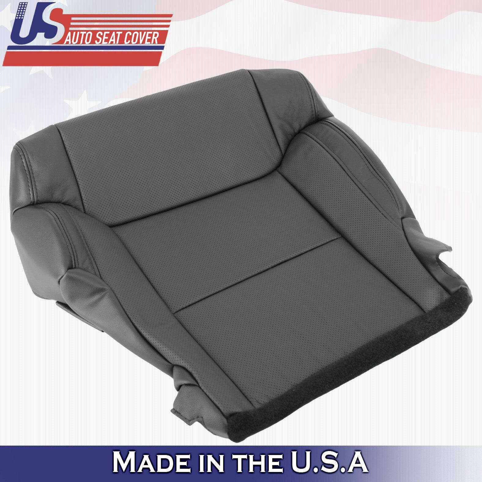 2016 2017 2018 For Toyota Tundra Driver Passenger Bottom Leather Seat Covers BLK