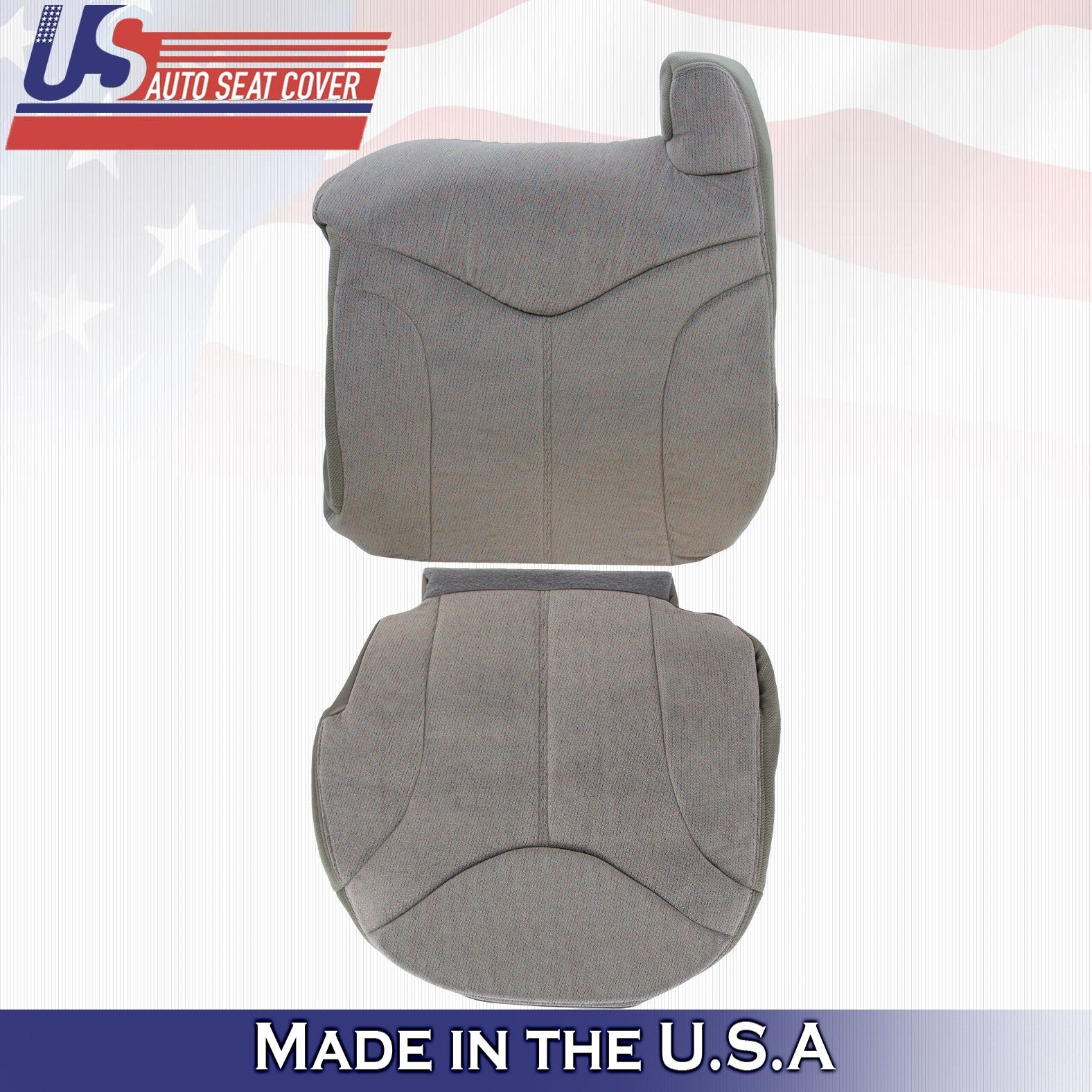 1999 2000 2001 2002 Fits GMC Yukon Driver Bottom &Top Cloth Seat Cover Gray