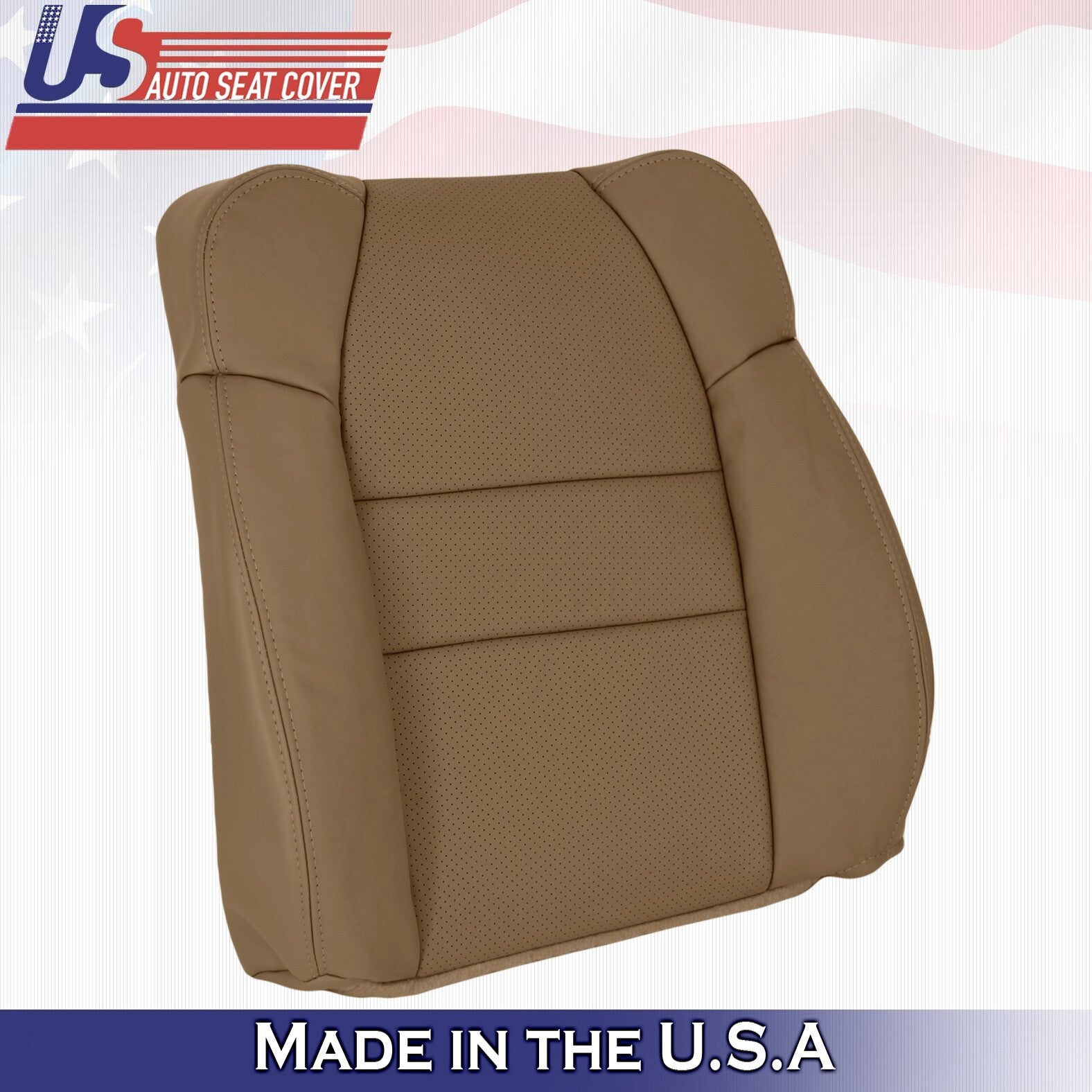 2001 to 2006 For Acura MDX 2x Top & 2x Bottom Leather Seat Covers Tan