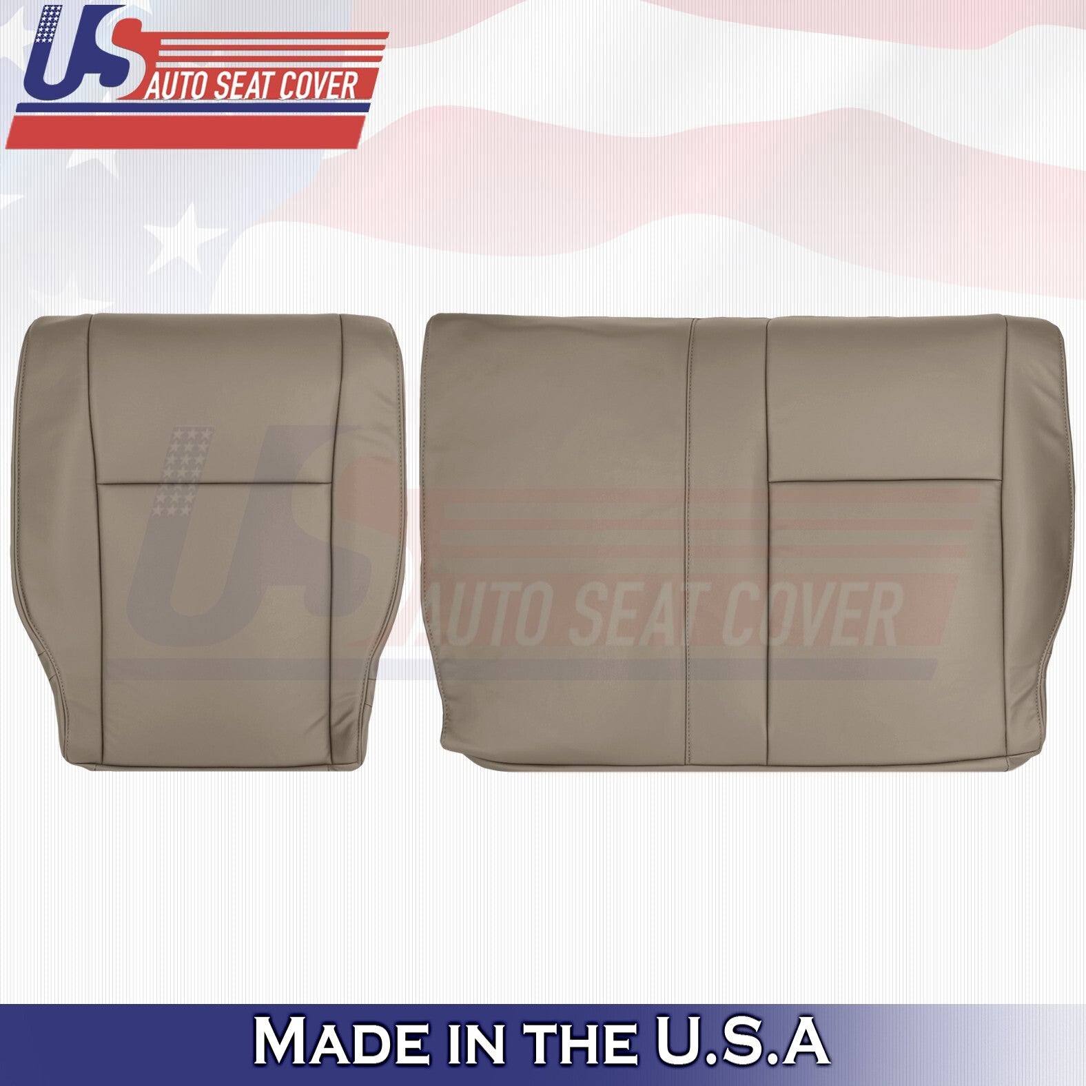 2007-2010 Fits Toyota Tundra RearDriver&Passenger Bottoms&Tops Leather Cover Tan
