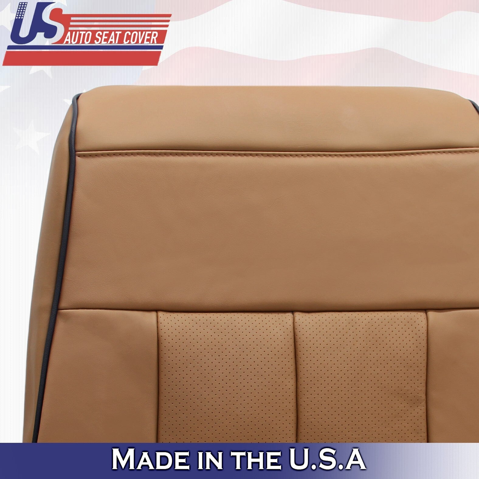 2011 to 2014 Fits Lincoln Navigator Front Set Leather Seat Covers Canyon Tan