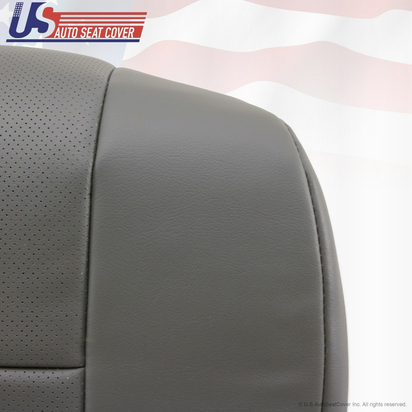 2011 2012 Ford E350 E450 Driver Side Bottom Perforated Vinyl Seat Cover Gray