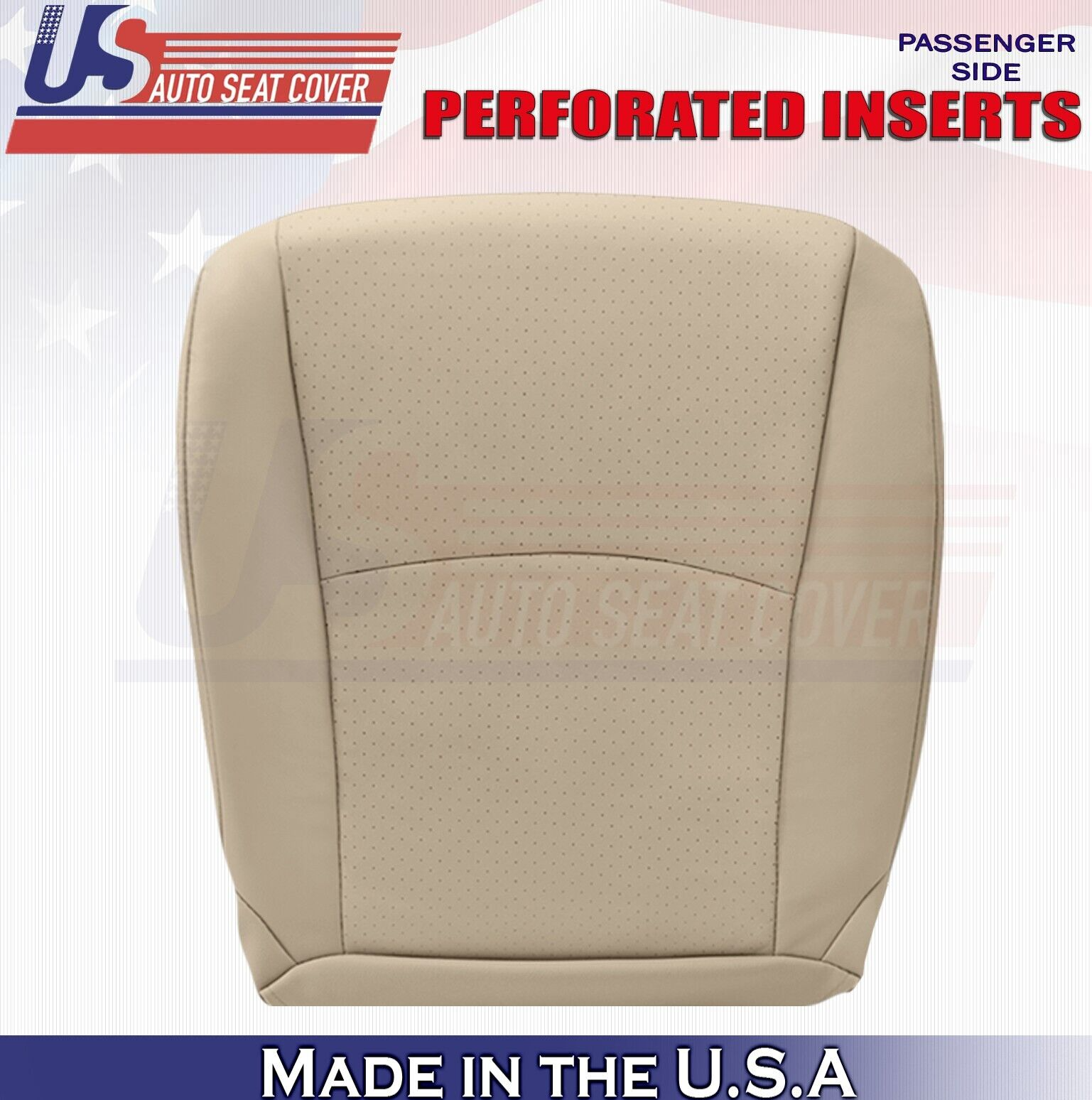 2006 2007 For Toyota Highlander Passenger Bottom Perf Leather Seat Cover Tan