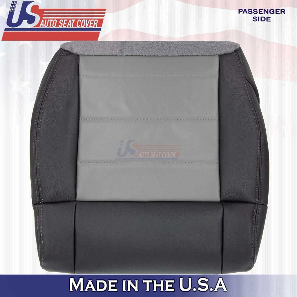 2008 to 2012 Fits Jeep Wrangler Passenger Bottom Leather Cover Dk/Med Slate Gray