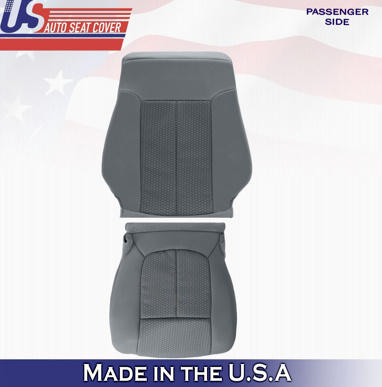 2014 2015 2016 For Ford F450 F550 XLT Passenger Top & Bottom Cloth Covers Gray