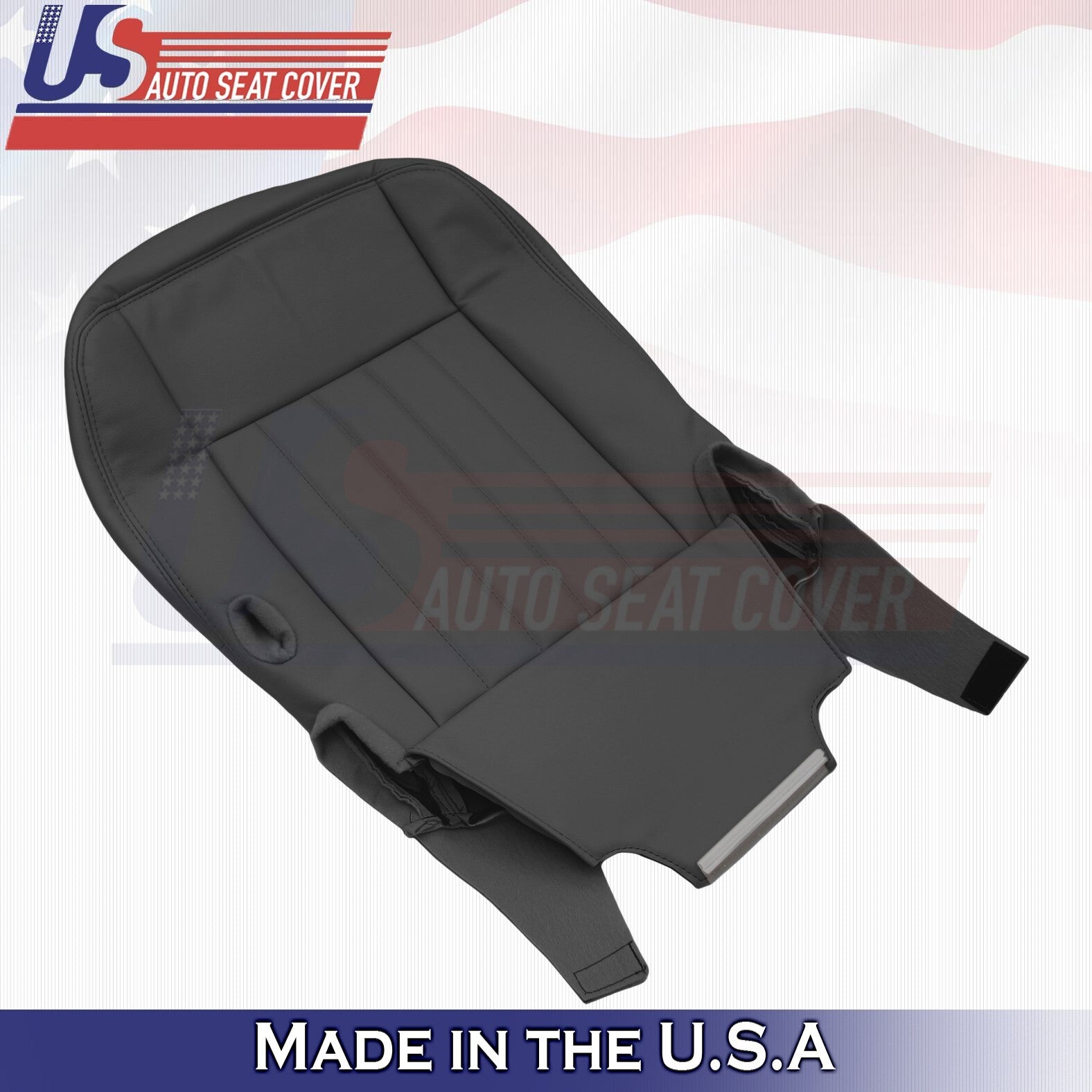 2003 to 2005 Fits Lincoln Town Car Front Set Bottoms &Tops Leather Cover Black