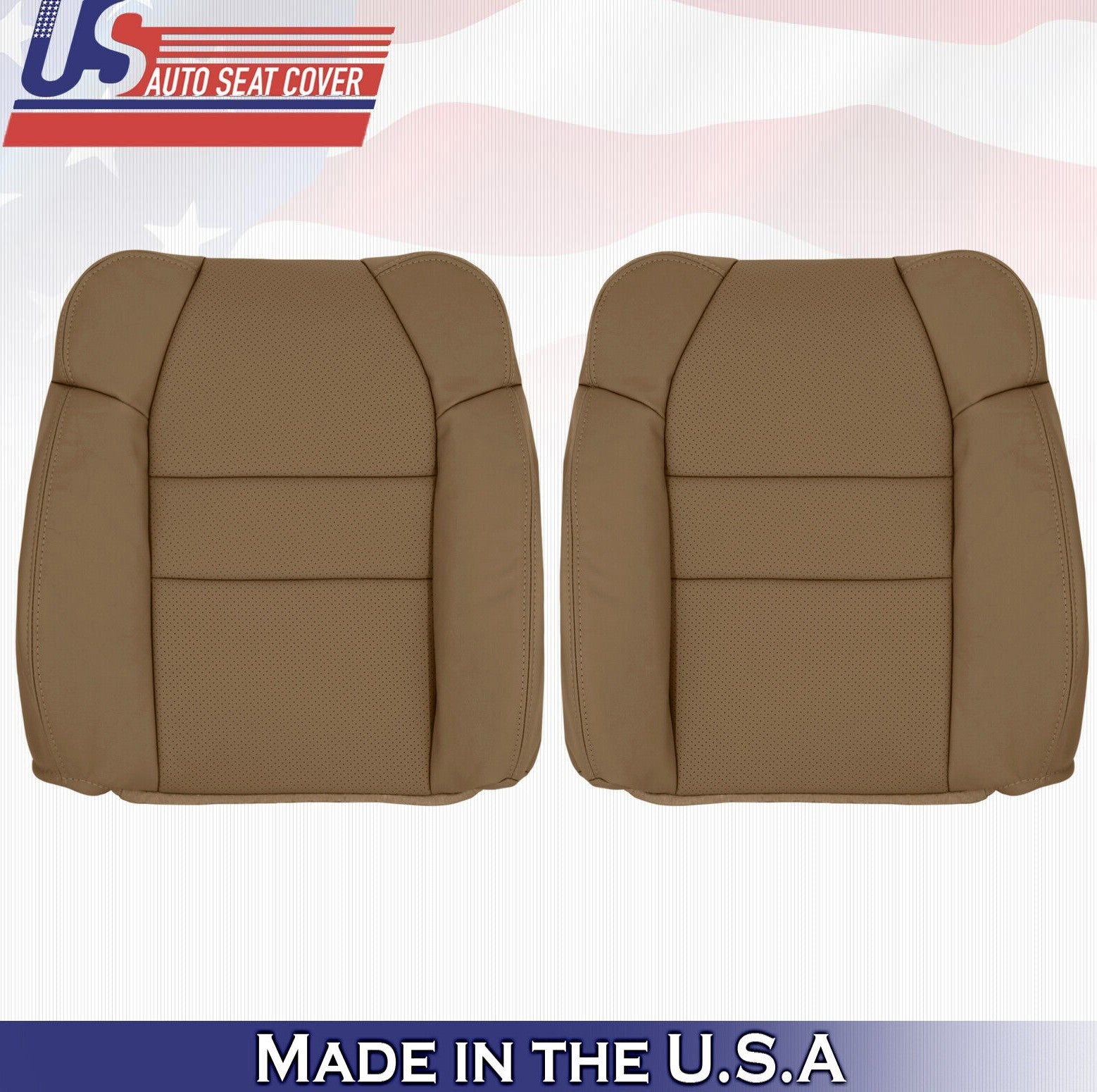 2002 For Acura MDX Driver & Passenger 2x Top Synthetic Leather Seat Covers Tan