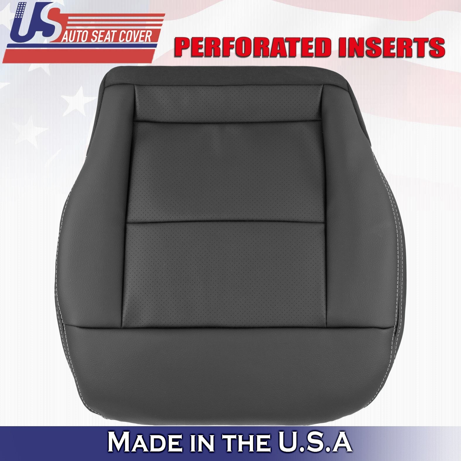 2010-2014 Fit Mercedes Benz E350 Driver & Passenger Top Bottom Leather Cover Blk