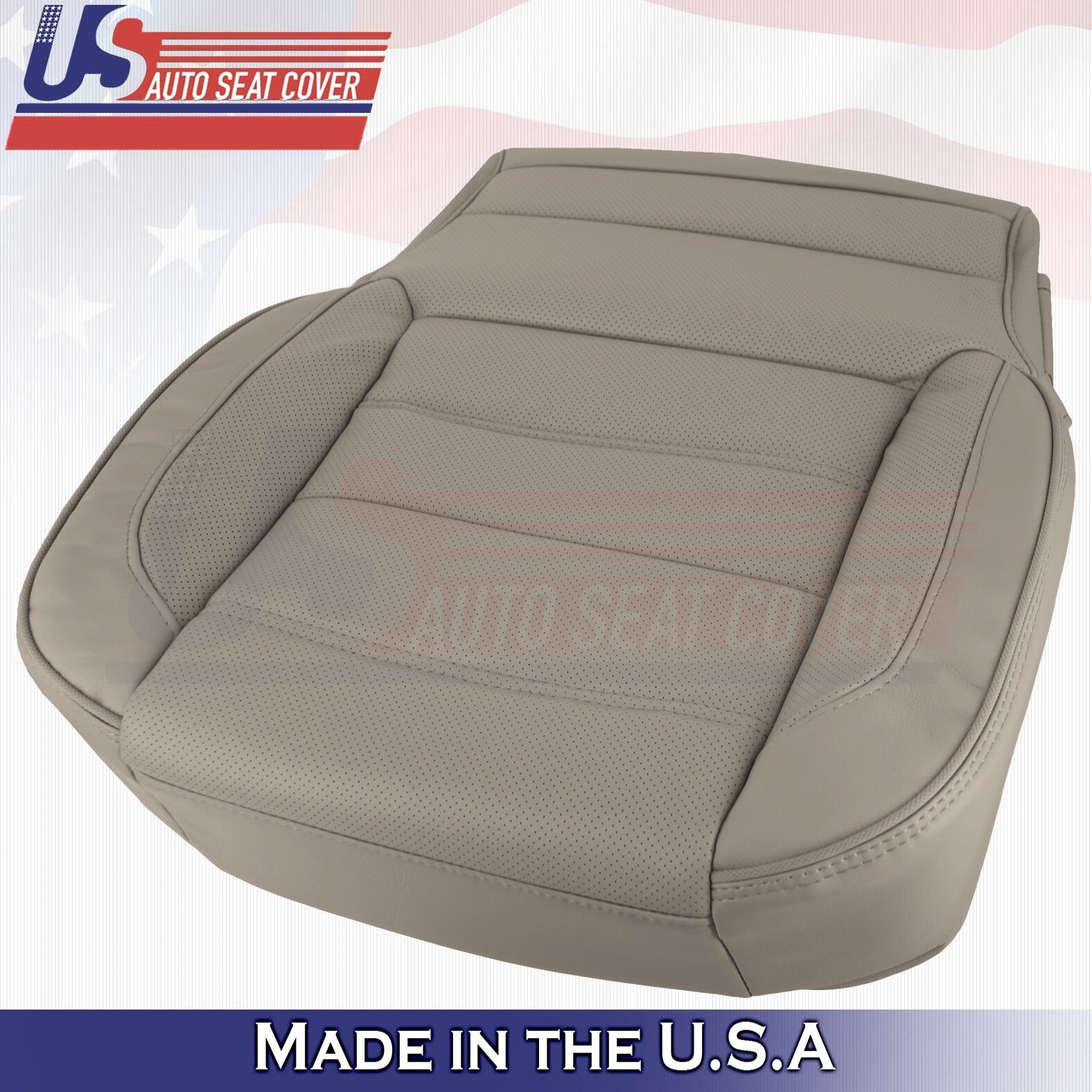2016 For GMC Sierra Denali Front Passenger Top & Bottom Leather Seat Covers Tan