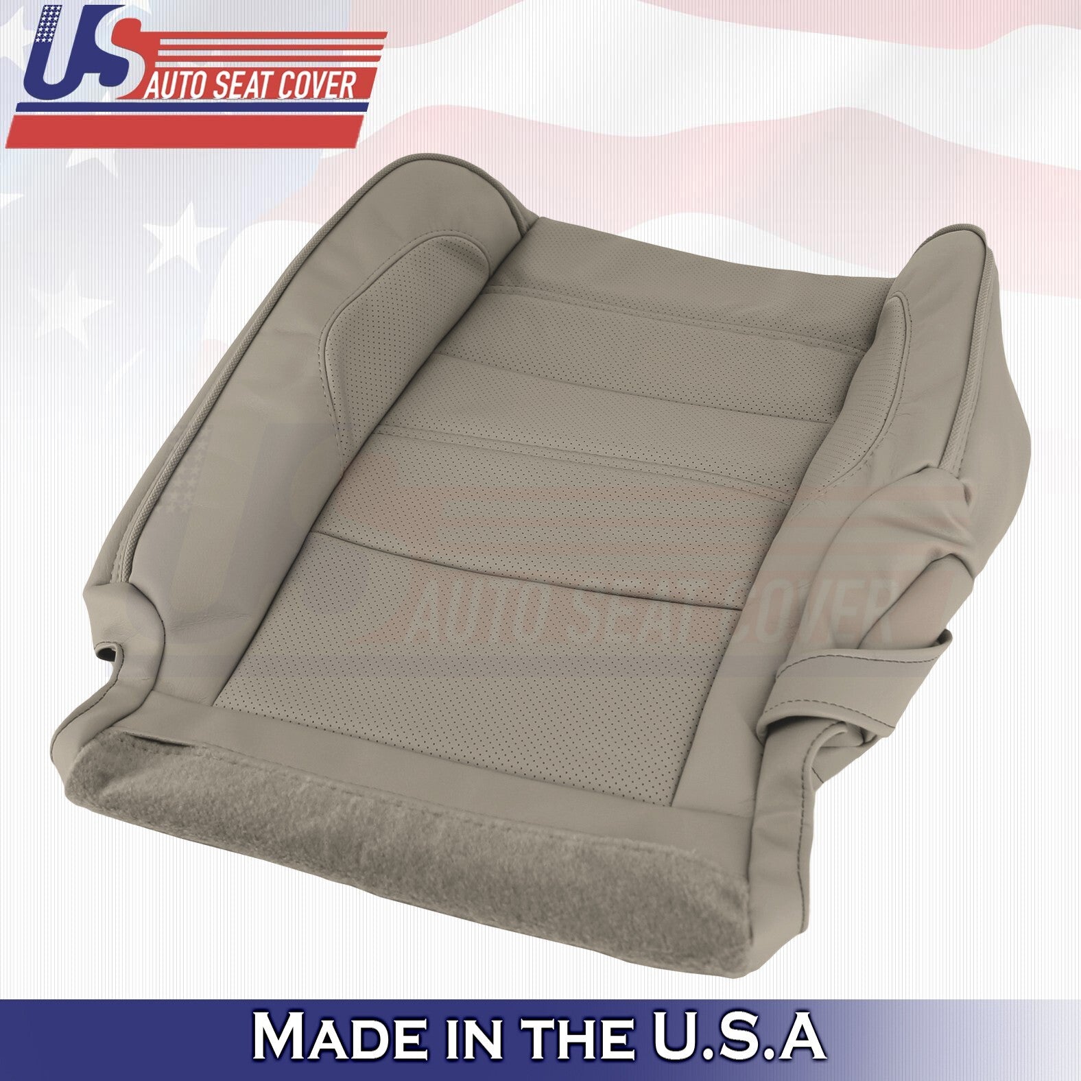 2015 For GMC Sierra Denali Rear Passenger Top & Bottom Leather Seat Covers Tan