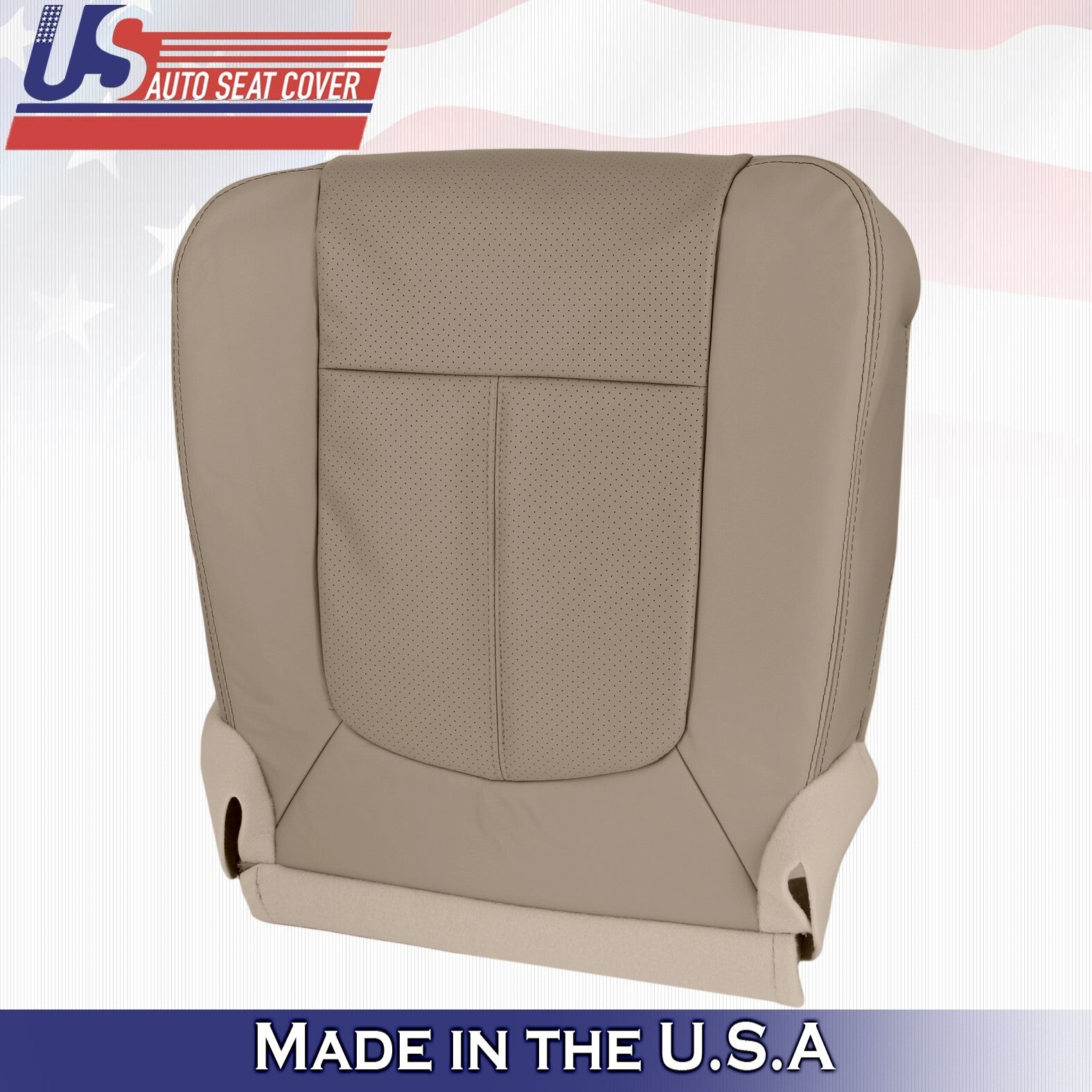 2011 2012 For Ford F450 F550 Lariat Driver Top & Bottom Leather Seat Covers Tan