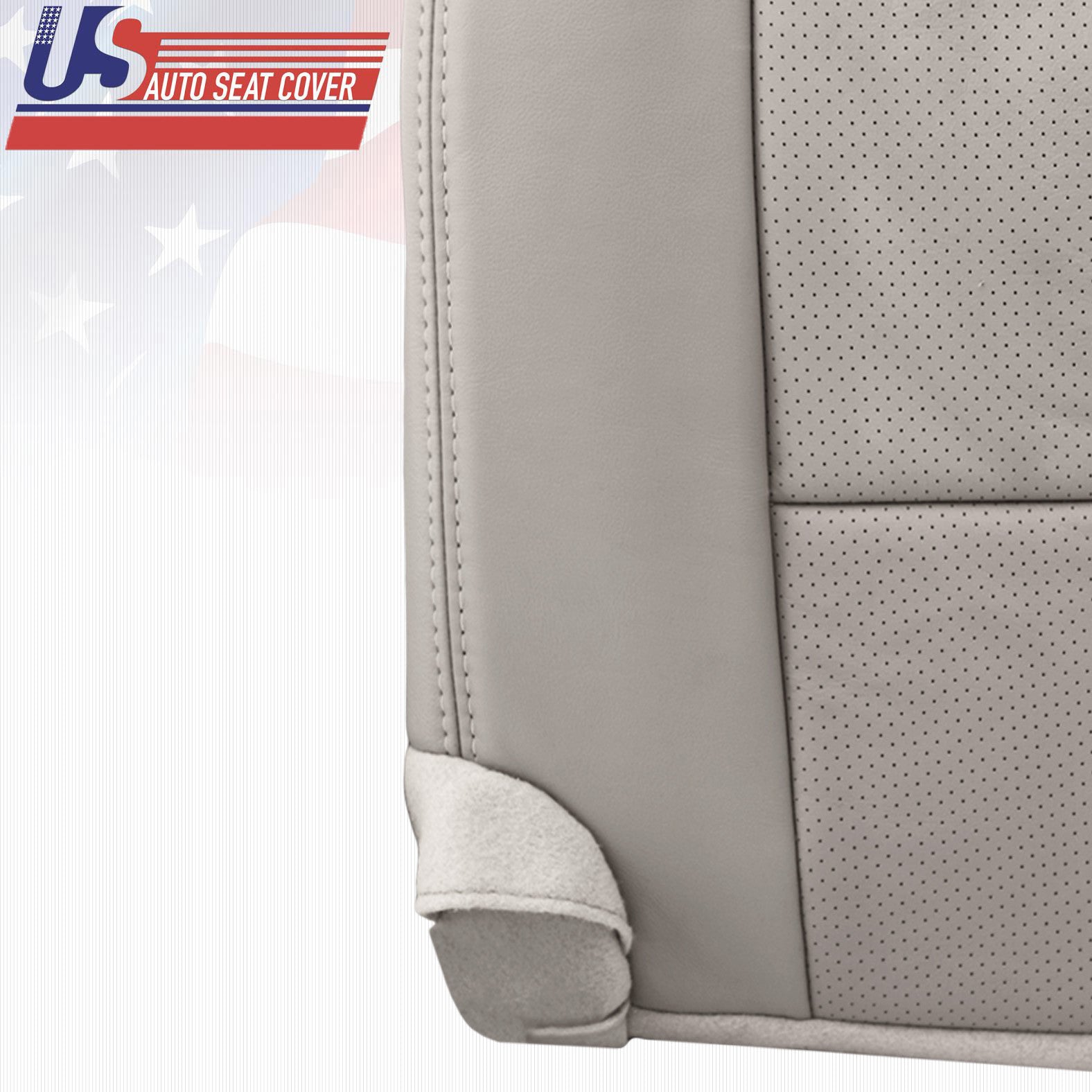 2007 to 2013 Lincoln Navigator Passenger Bottom Leather Seat Cover in Light Gray