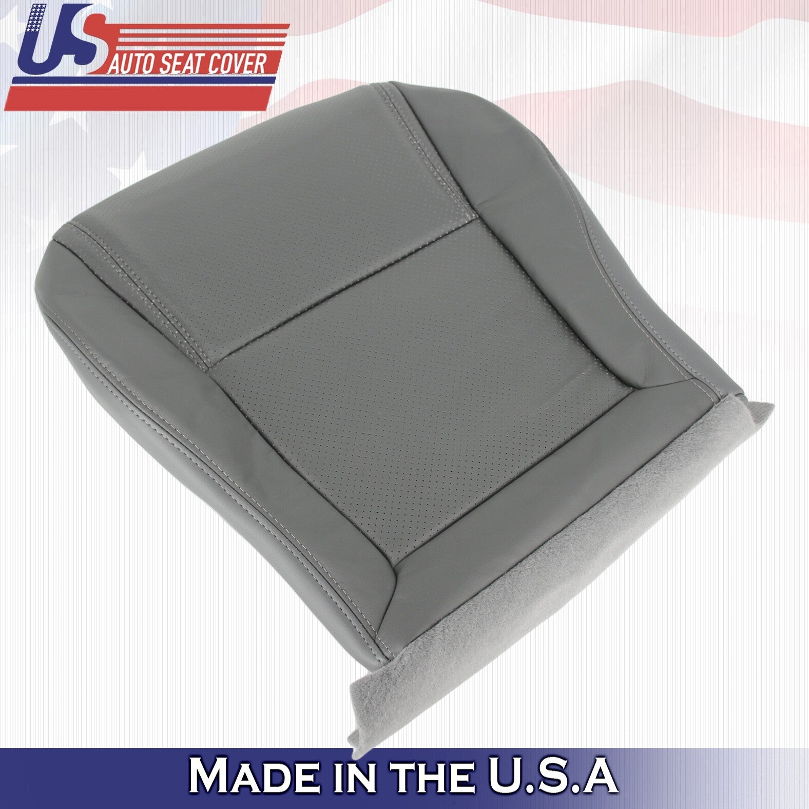 2003 2004 2005 For Honda Pilot Front Set Top &Bottom Leatherette Cover Gray