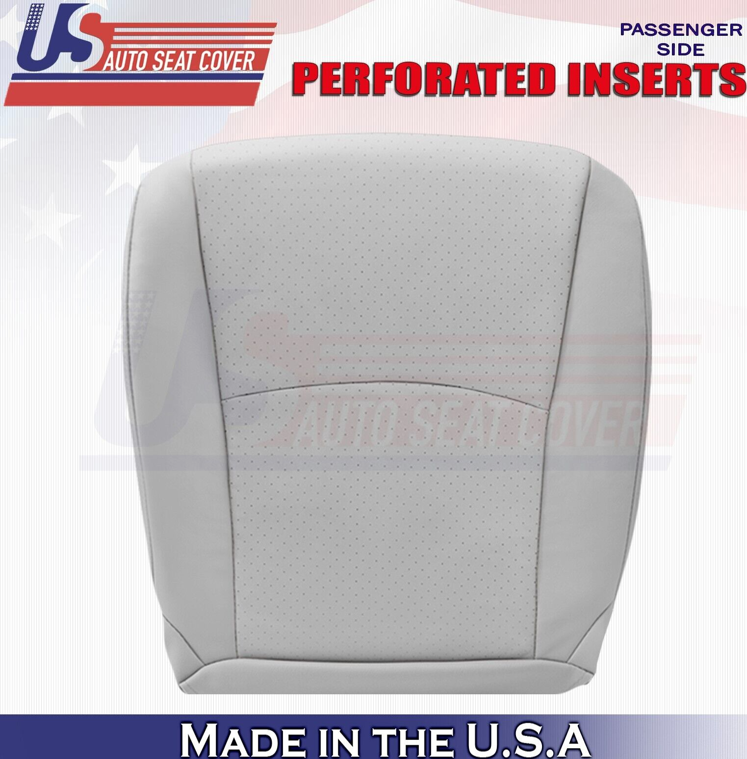2006 2007 For Toyota Highlander Passenger Bottom Perf Leather Seat Cover Gray