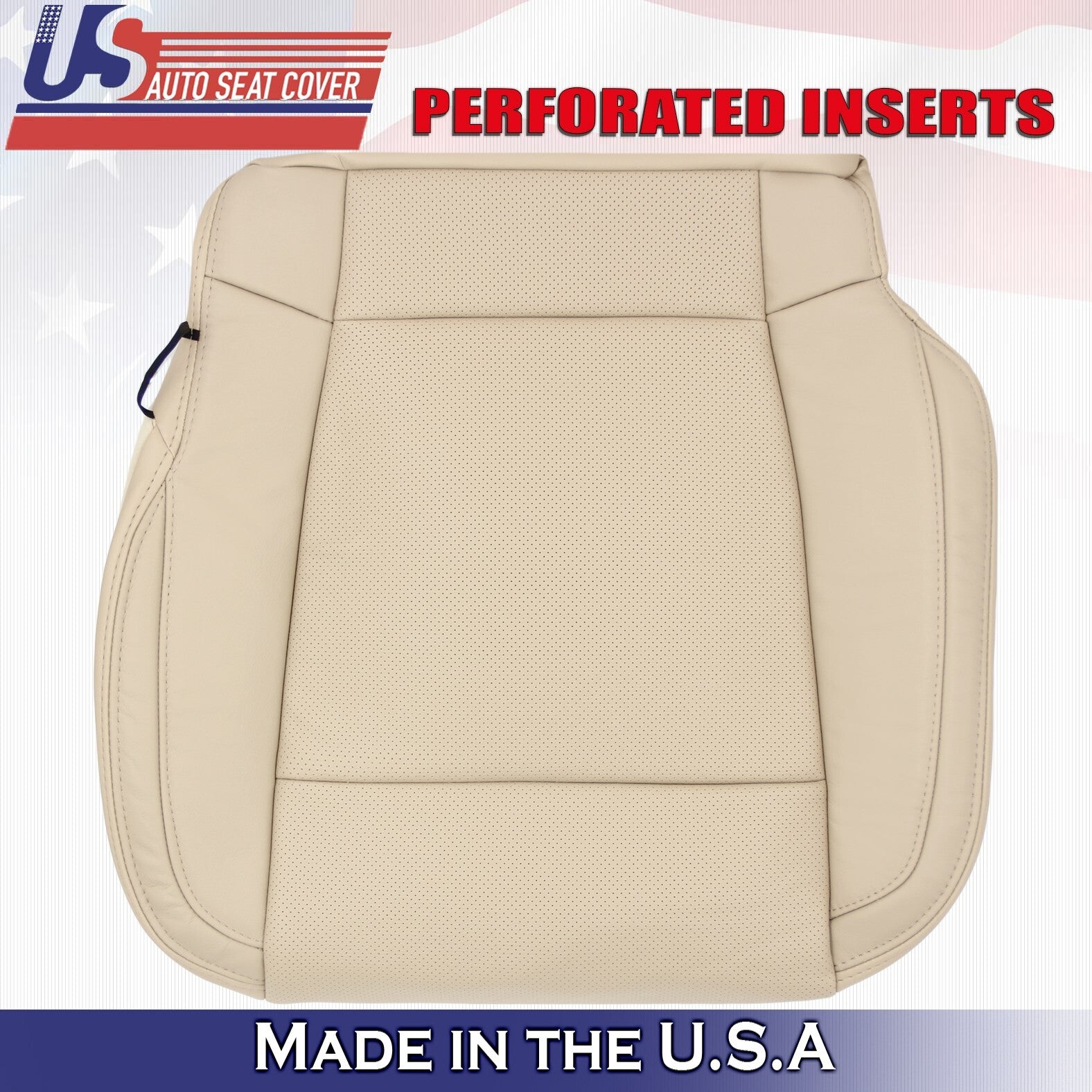 2015 2016 2017 Fits Ford F150 Lariat Driver Bottom Perf Leather Seat Cover Tan
