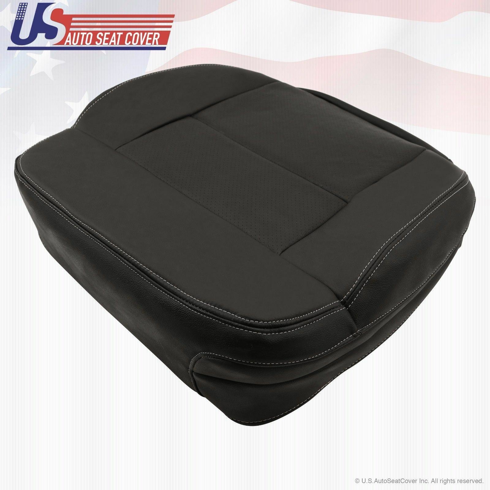 2007 Ford F-150 Lariat Driver Side Bottom Perforated Leather Seat Cover Black