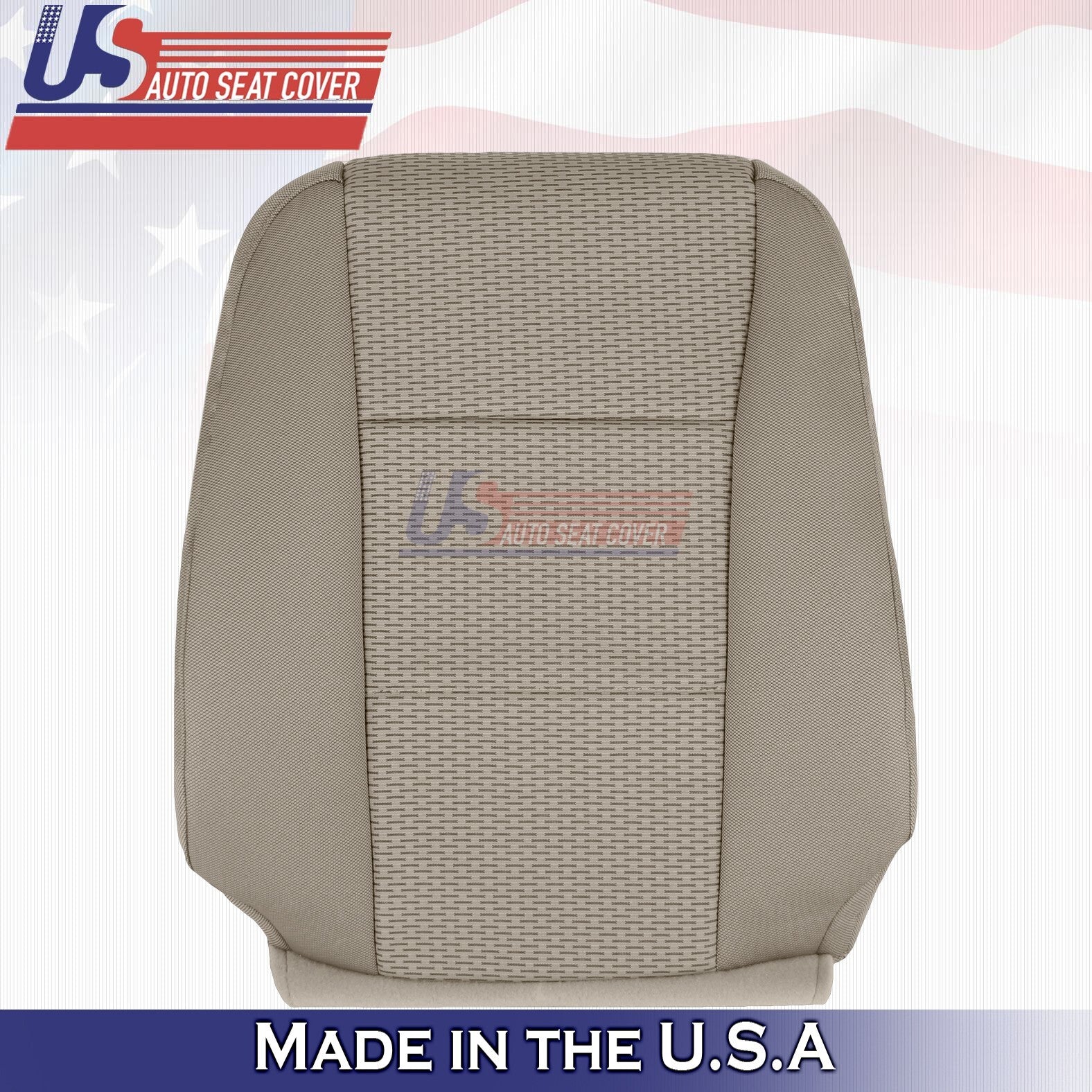 2015 to 2019 Fits Ford F150 Driver Bottom & Top Cloth Seat Cover Light Camel Tan