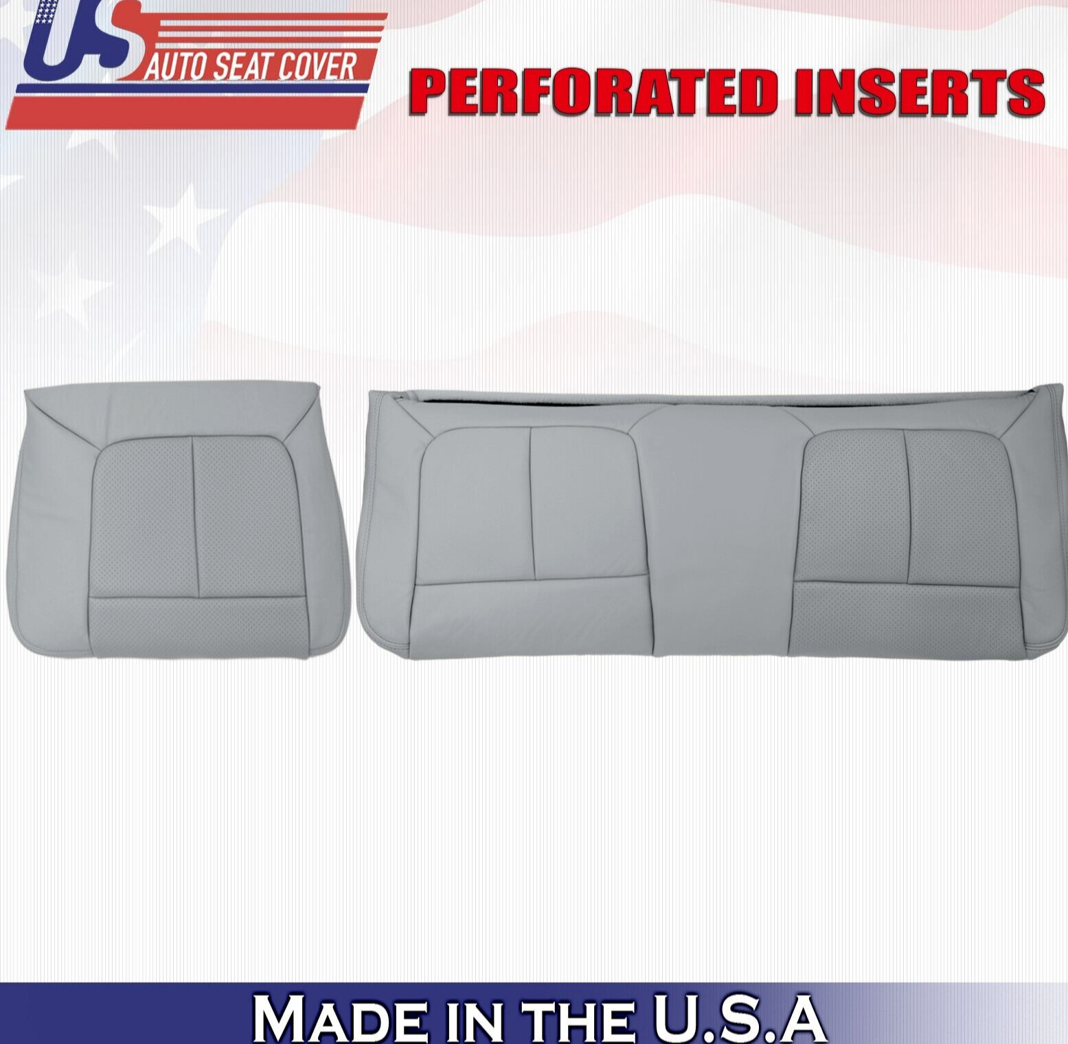 2011 to 2016 For Ford F550 Rear Driver & Passenger 2x Bottom Leather Covers Gray