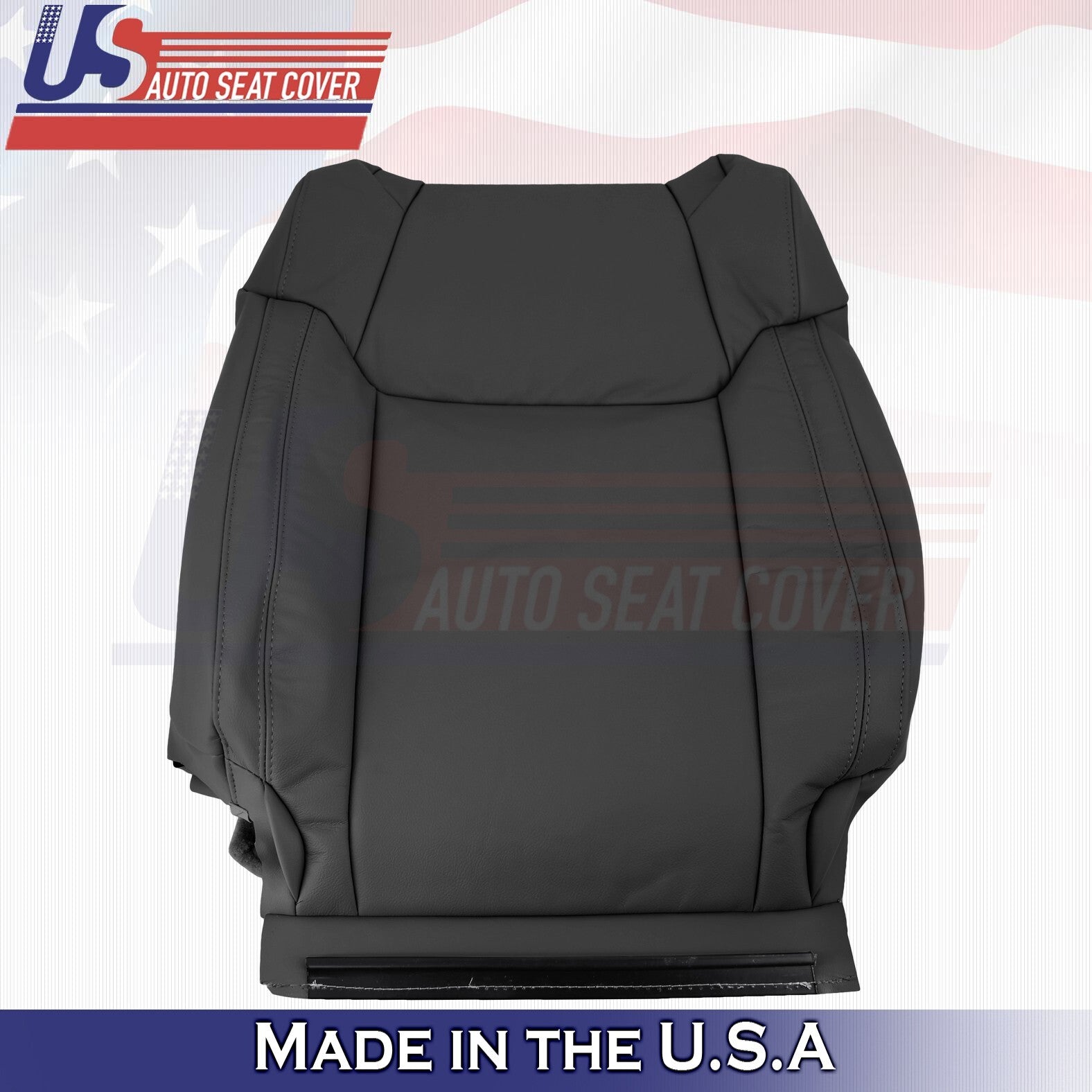 2014 to 2018 For Toyota Tundra Passenger Top & Bottom Leather Seat Covers BLACK