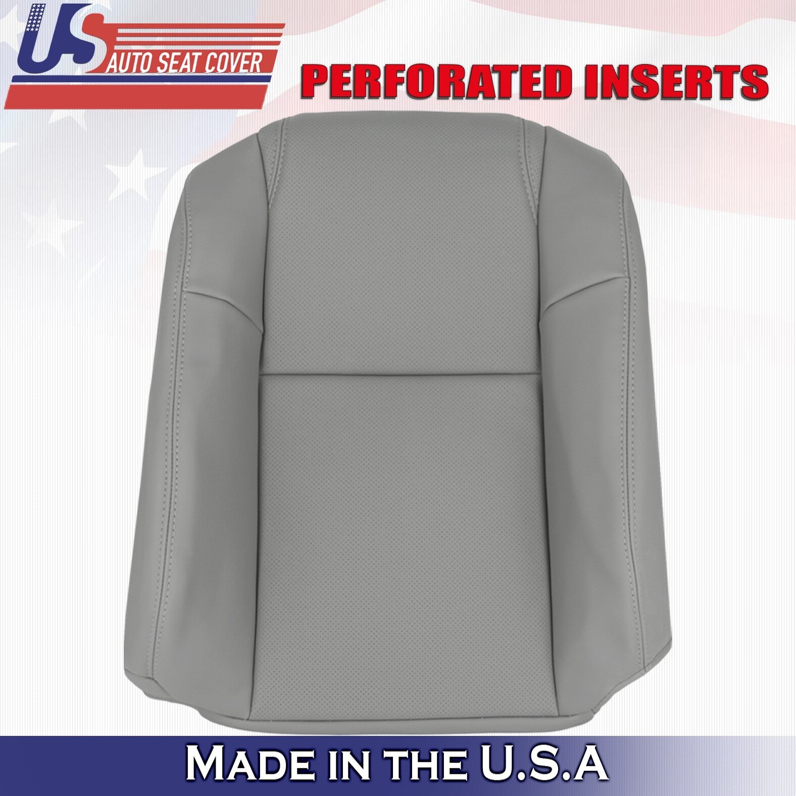 2004 For Honda Pilot Driver & Passenger Top Perforated Leather Seat Covers Gray