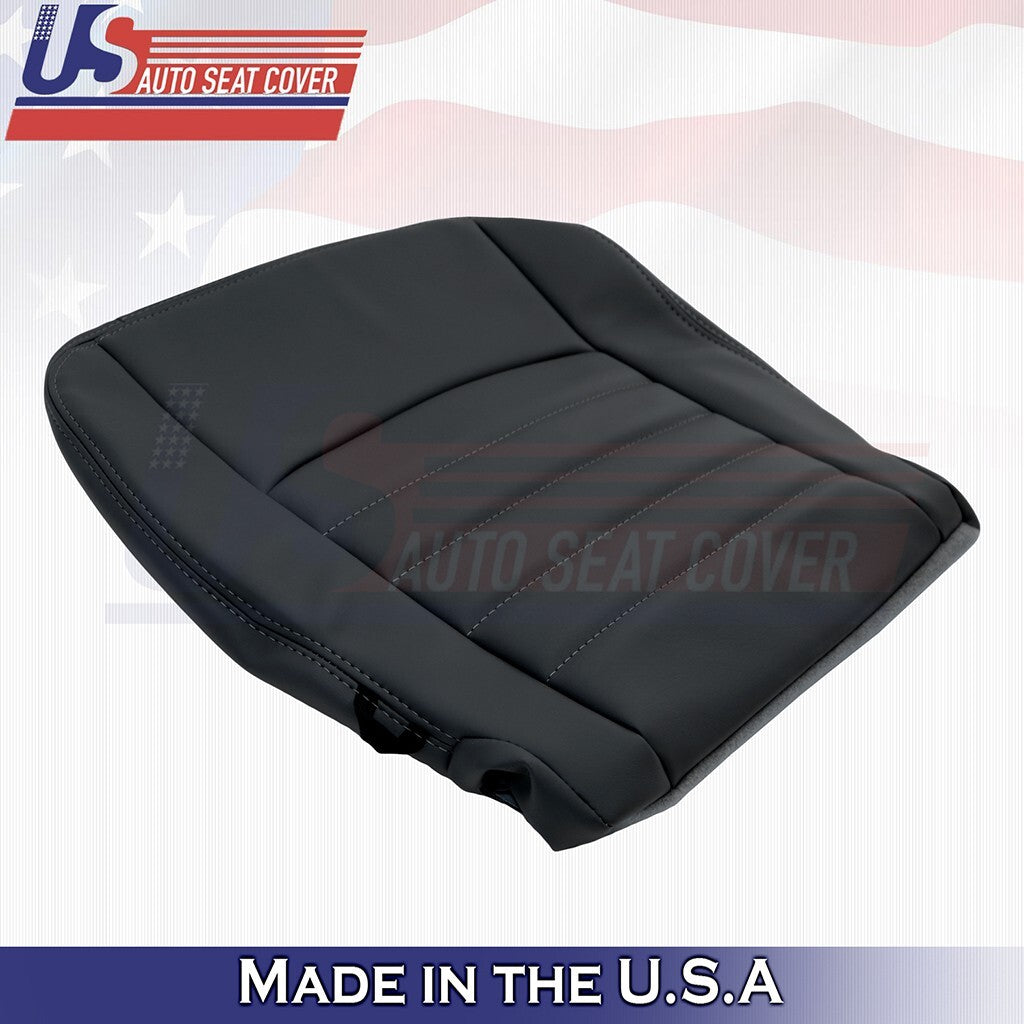 2013 to 2018 For Dodge Ram Passenger Bottom Synthetic Leather Seat Cover Black