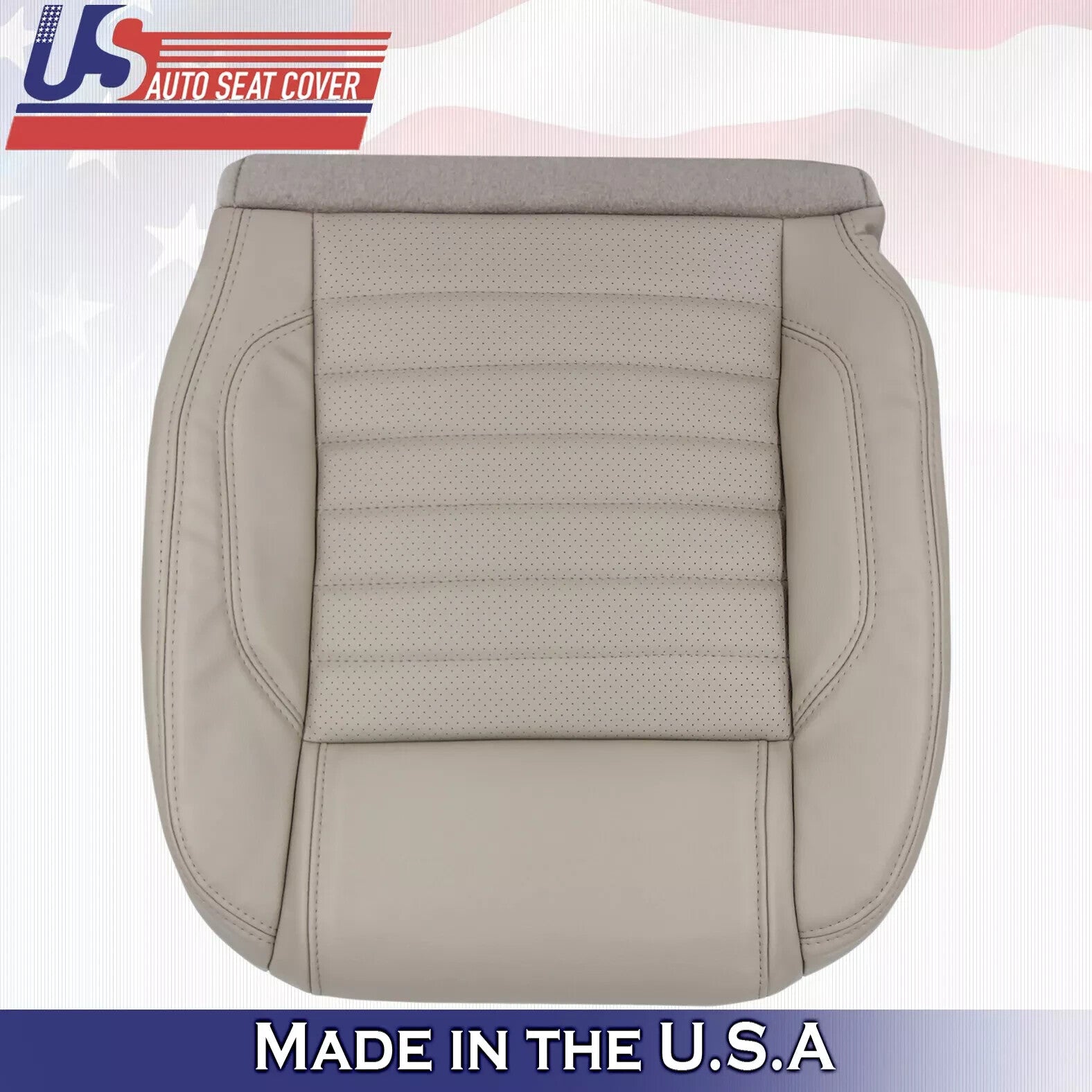 2010 to 2014 Fits Ford Mustang GT Passenger Top&Bottom Synth Leather Cover Stone