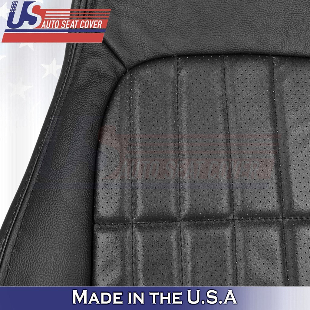 1997 to 2002 For Chevy Camaro Driver Bottom &Top Perforated Leather Cover Black