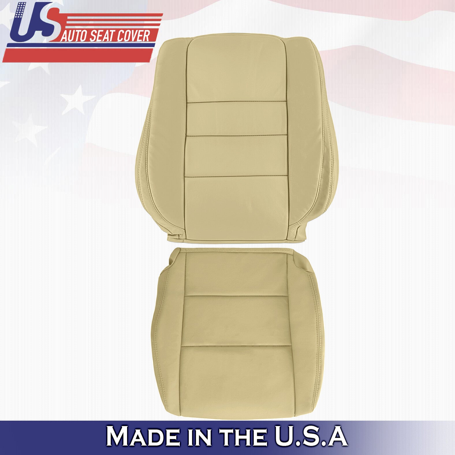 2011 2012 For Honda Accord Sedan Driver Top & Bottom Leather Seat Covers Tan