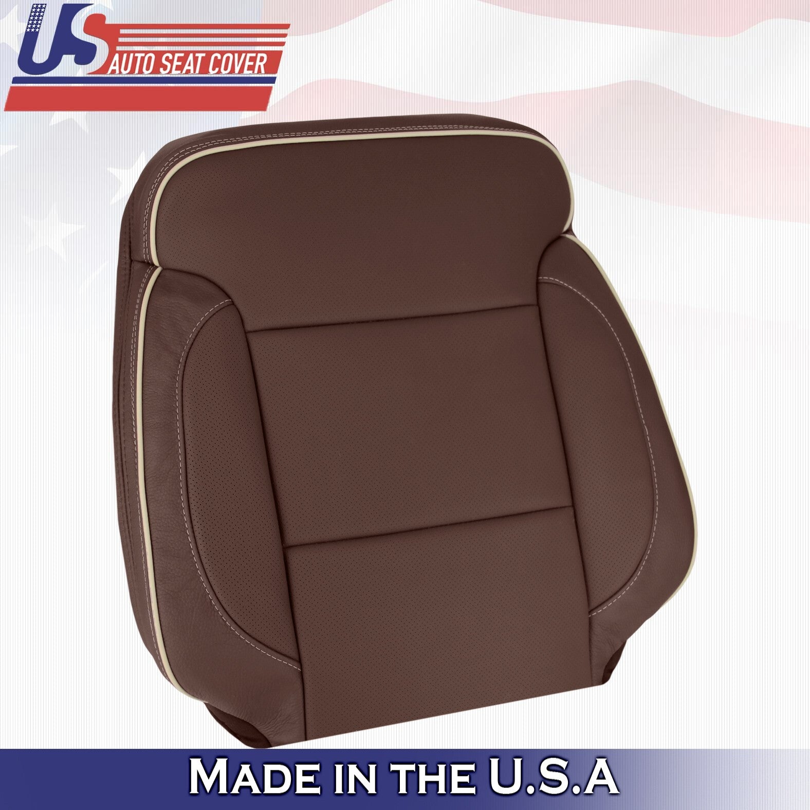 2017 For Chevy Silverado High Country Driver Passenger Top Leather Covers Brown