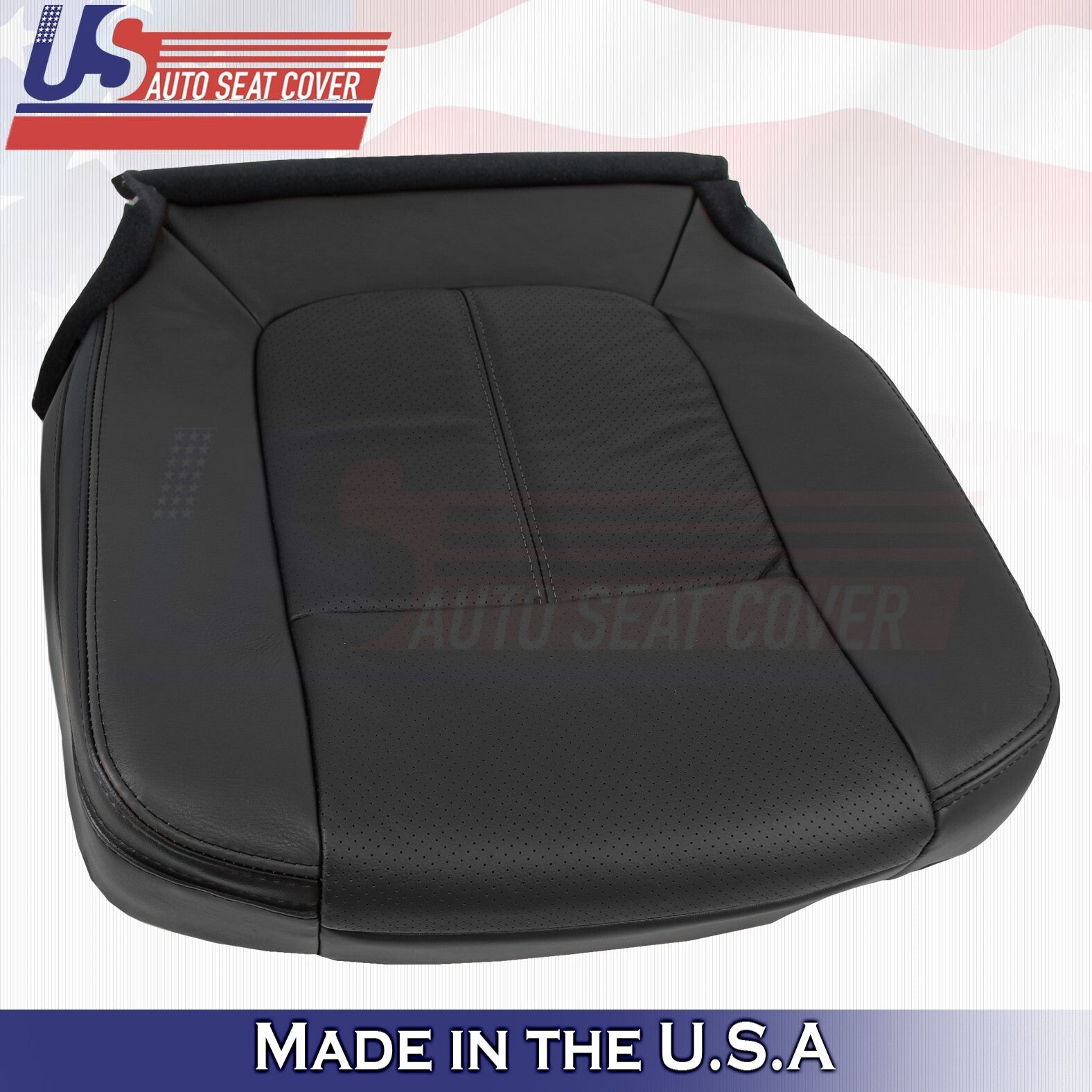 2013 to 2016 For Ford F250 F350 Platinum Passenger Bottom Leather Seat Cover BLK