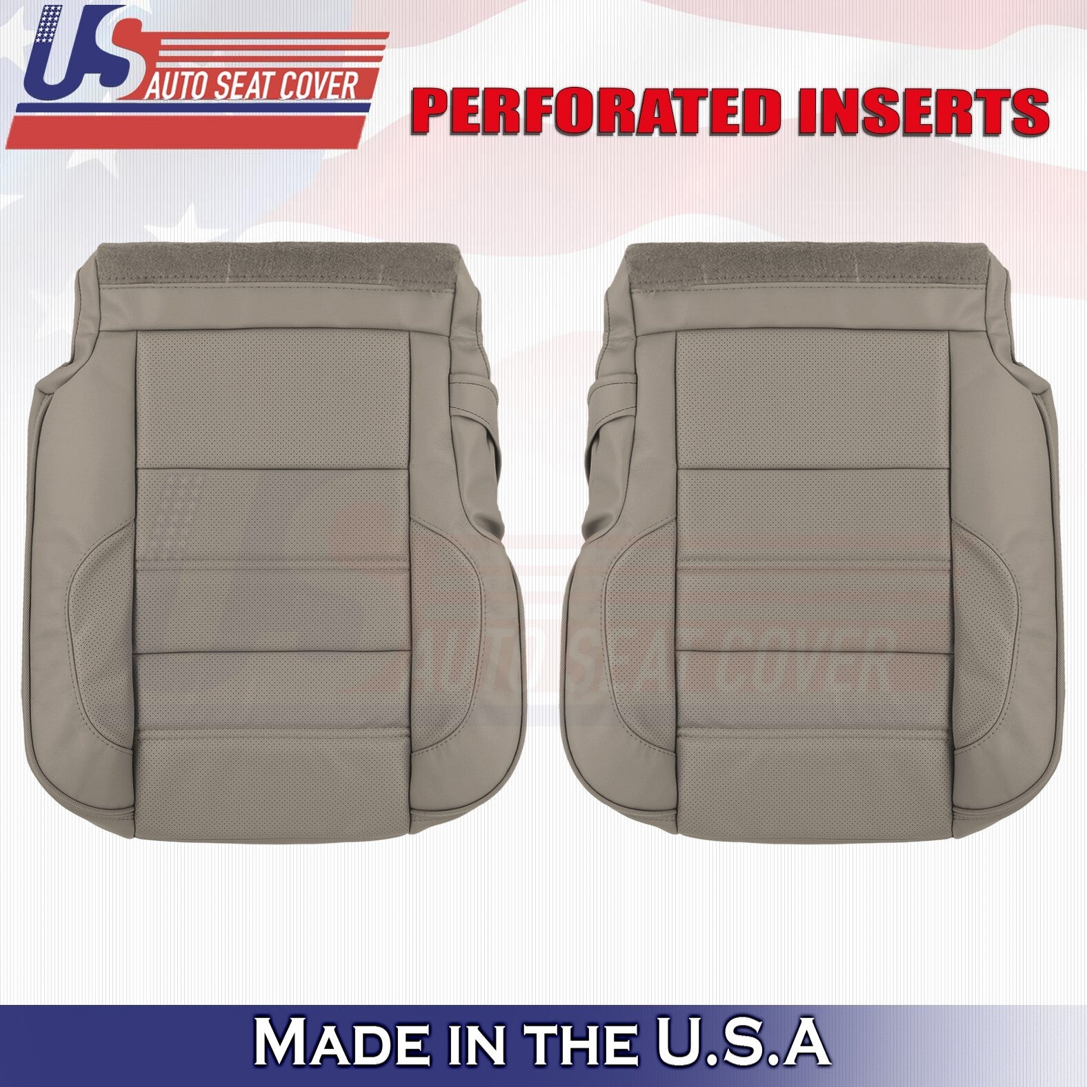 2014 to 2019 For GMC Sierra Denali Rear Bottoms Leather Seat Covers Dune Tan