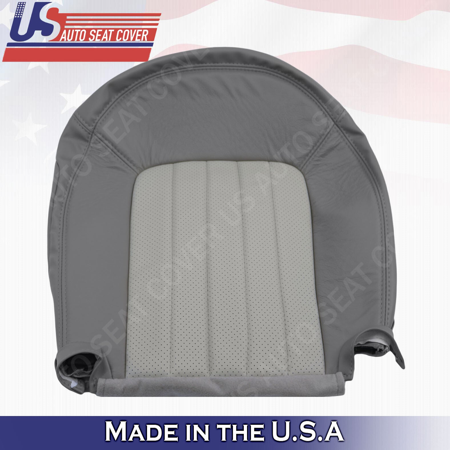 2002-2005 Mercury Mountaineer Driver & Passenger Bottoms Leather Seat Cover GRAY